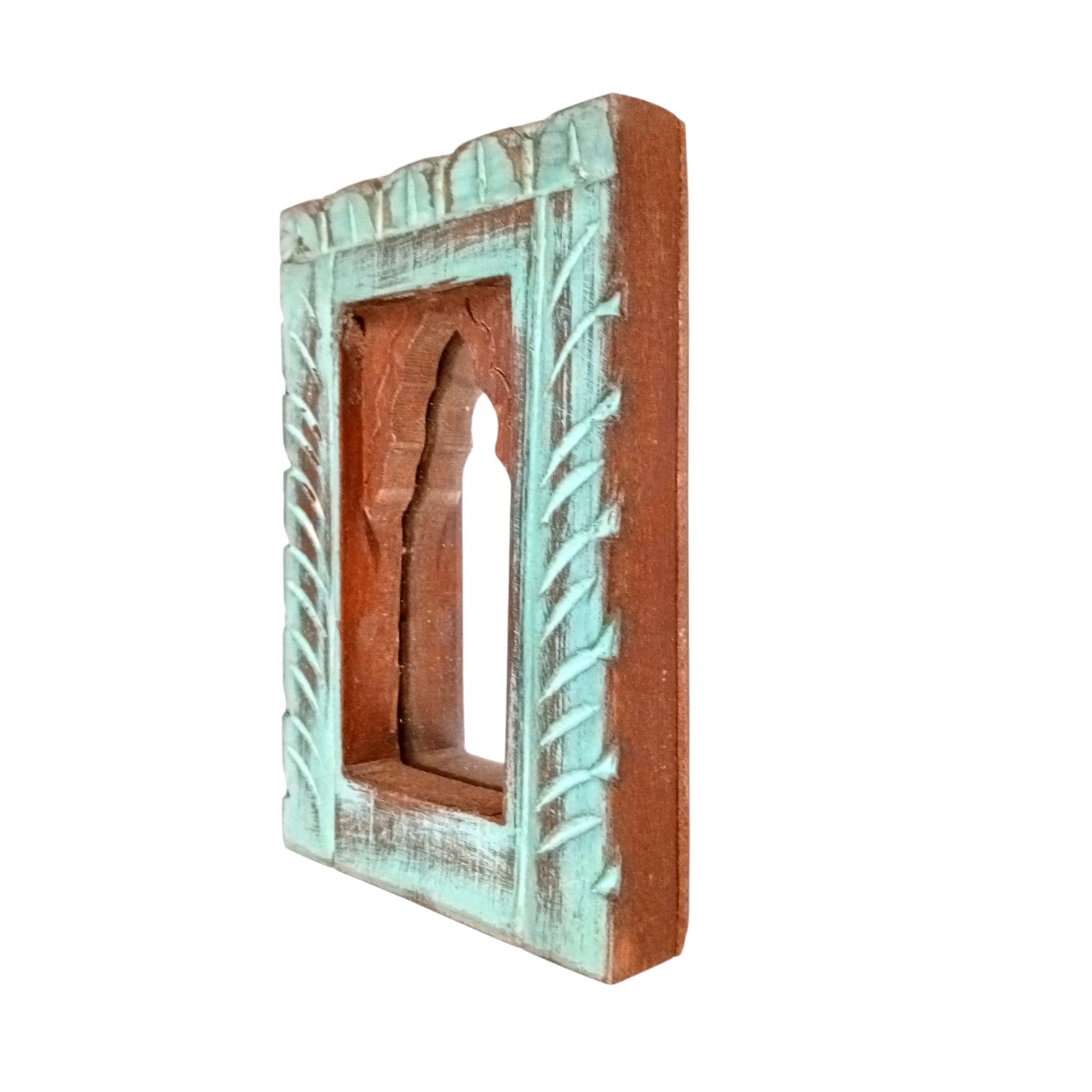 Wooden Jharokha | Traditional Wall Hanging Frame for Photos, Mirrors & Home Décor | Ethnic Wooden Jharokha for Living Room, Bedroom & Gifting - 7 Inch - Apkamart