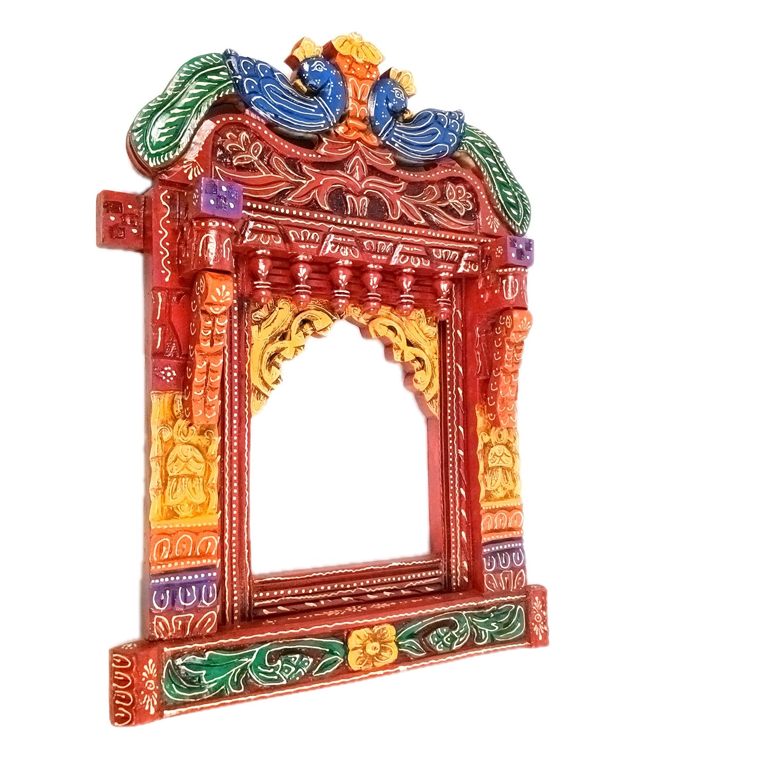 Jharokha Wall Hanging |Big Wooden Jharokha Window Frame Hangings - For Home, Wall Decor, Living room, Entrance Decoration & Gifts - 27 Inch - Aokamart