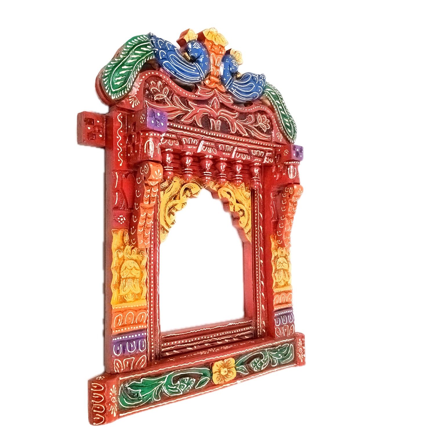 Jharokha Wall Hanging |Big Wooden Jharokha Window Frame Hangings - For Home, Wall Decor, Living room, Entrance Decoration & Gifts - 27 Inch - Aokamart