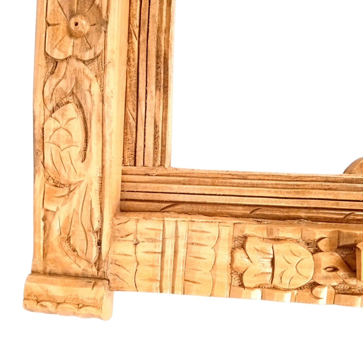 Peacock Jharokha Wooden Frame | Traditional Wall Hanging for Mirror & Photos | Decorative Home Decor for Living Room, Bedroom & Office - 27 Inch - Apkamart