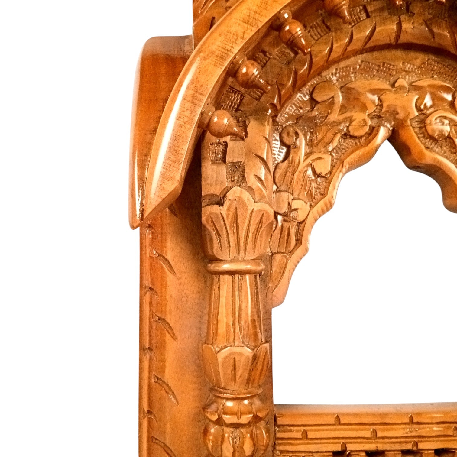 Wooden Jharokha Frame | Traditional Wall Hanging for Mirror & Photos | Decorative Ethnic Wall Art for Living Room,  Bedroom & Home Decor - 27 Inch - Apkamart