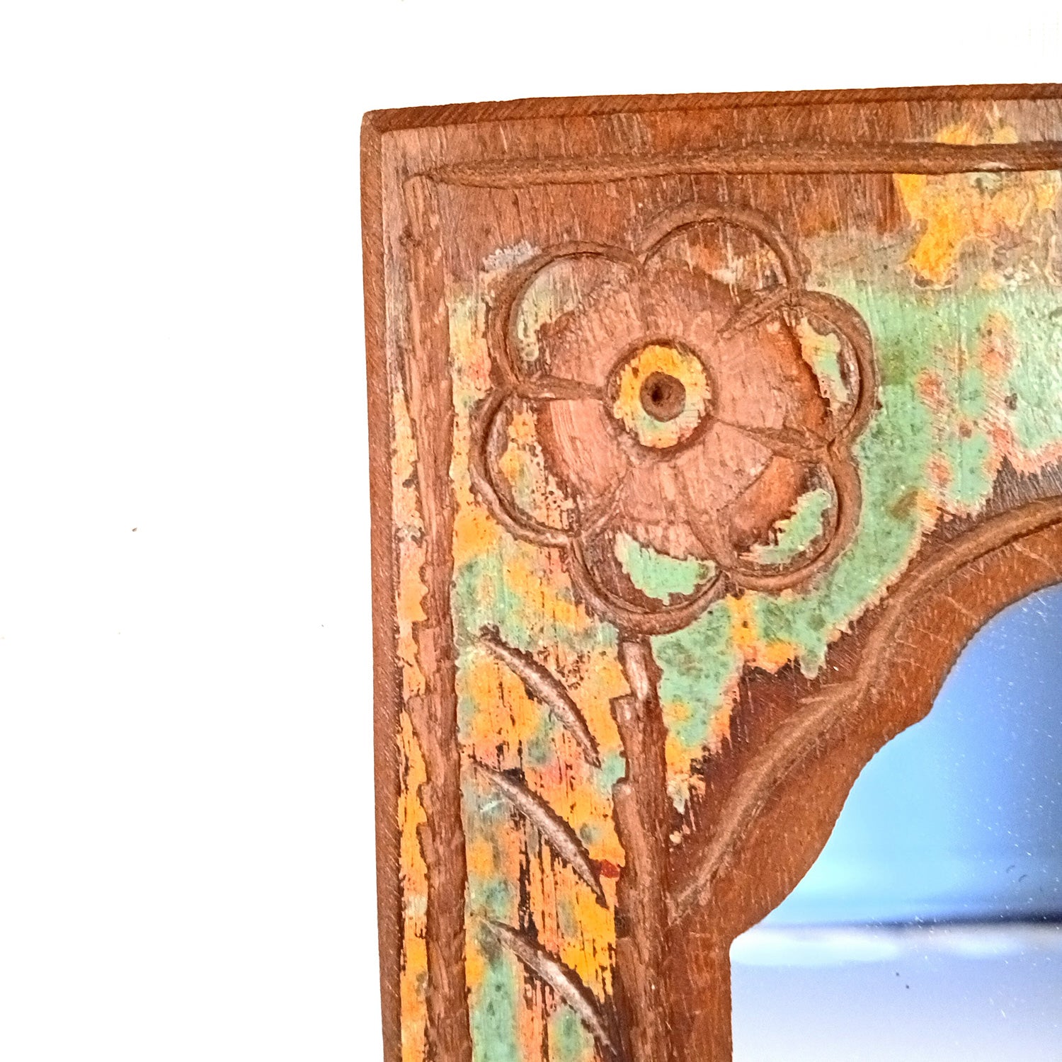 Wooden Jharokha Frame With Replaceable Mirror | Antique Finish Rustic Jharokha Carved in Solid Wood - For Wall Decor, Entrance, Living Room, Home Decor & Gifts - 7 Inch - Apkamart #Style_Design 2