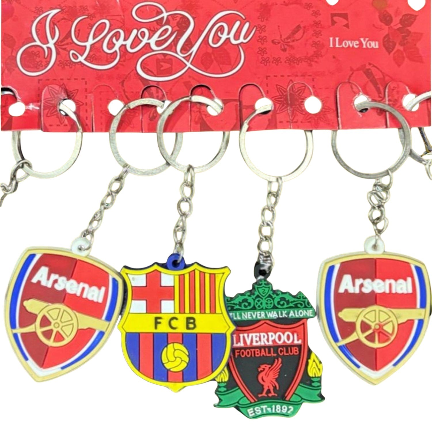 Football Club Keychain Key Ring for Fans | Football Team Key Chain | Club Football Key Chain Stylish Key Holder for Bag Bike Car Gift - Apkamart #Style_Pack Of 4