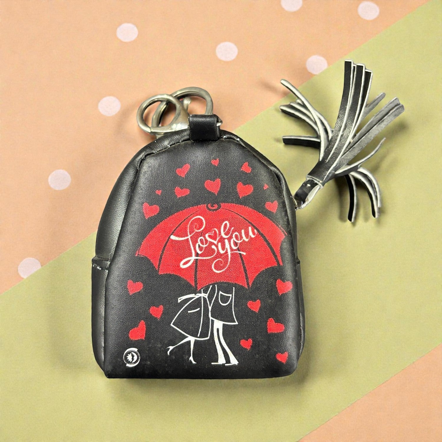 Mini Bag Keychain Zipper Pouch for Lipstick Coins Travel | Cute Mini Bag for Girls | Portable Small Coin Pouch Key Chain Wallet Holder for Daily Use - (Pack Of 1) - Apkamart