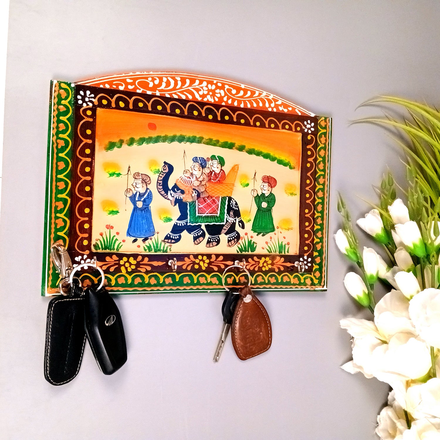 Key Holder Wall Hanging | Key Hook Stand  4 Keys Organizer - For Home, Entrance, Office Decor & Gifts - 12 Inch ( 4 Hooks) - Apkamart #Style_Pack Of 1