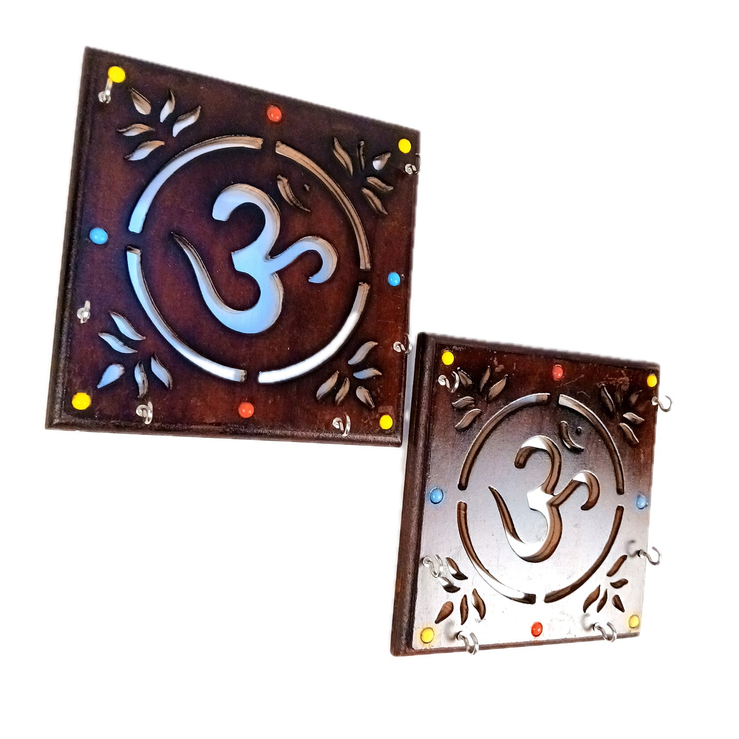 Key Holder Wall Decor | Key Hanging Organizer Stand| Key Hook Hanger Wall Mount - For Home, Entrance, Office Decor & Gifts - 8 Inch (6 Hooks) (Pack Of 2) - Apkamart