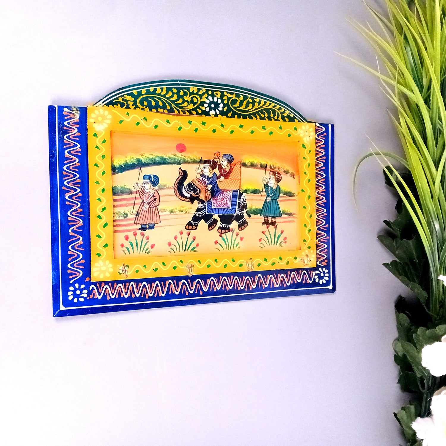 Key Holder Wall Hanging | Key Stand With 4 Hooks | Keys Organizer - For Home, Entrance, Office Decor & Gifts - 12 Inch (Pack of 2) - Apkamart