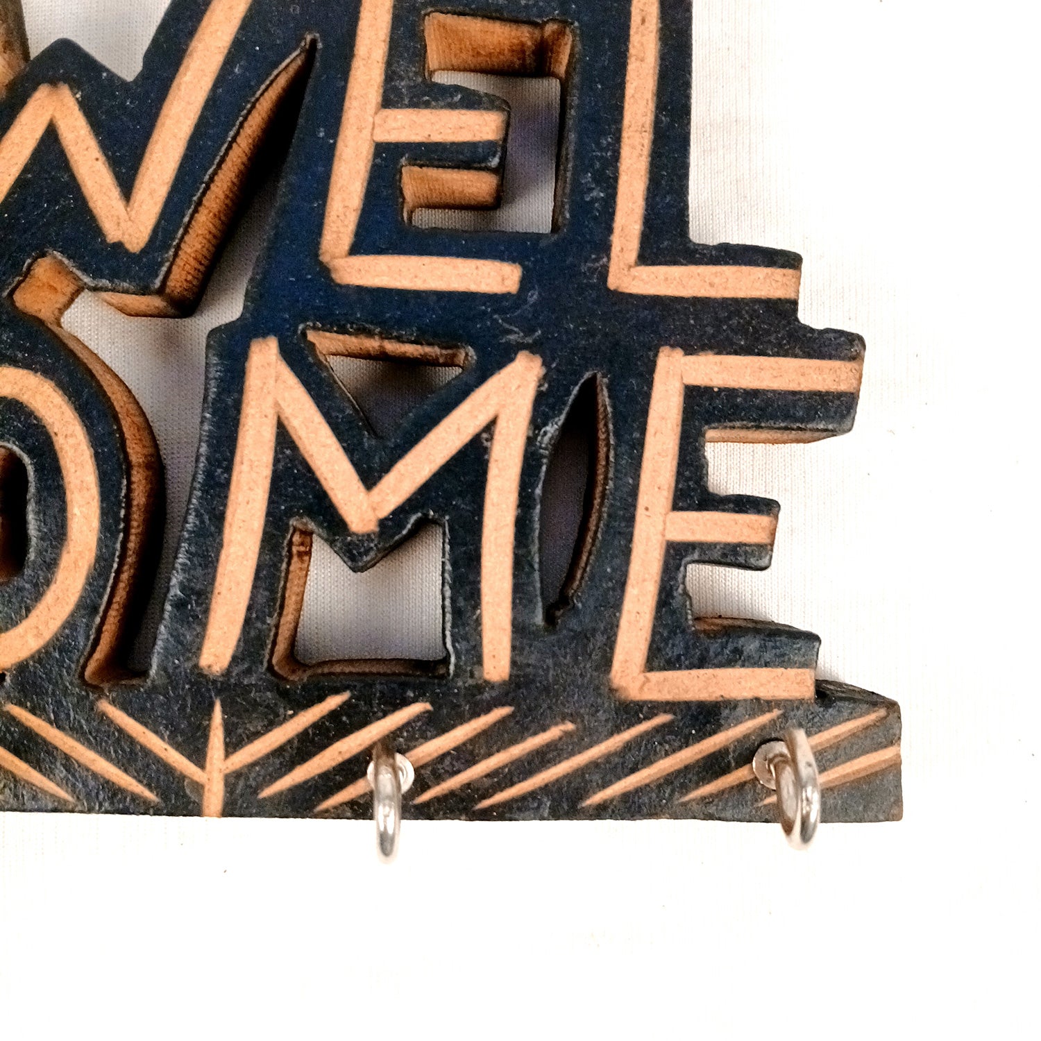 Key Holder Wall Hanging | Key Hook Stand Welcome Design| Keys Organizer - For Home, Entrance, Office Decor & Gifts - 7 Inch (8 Hooks) (Pack Of 2) - Apkamart