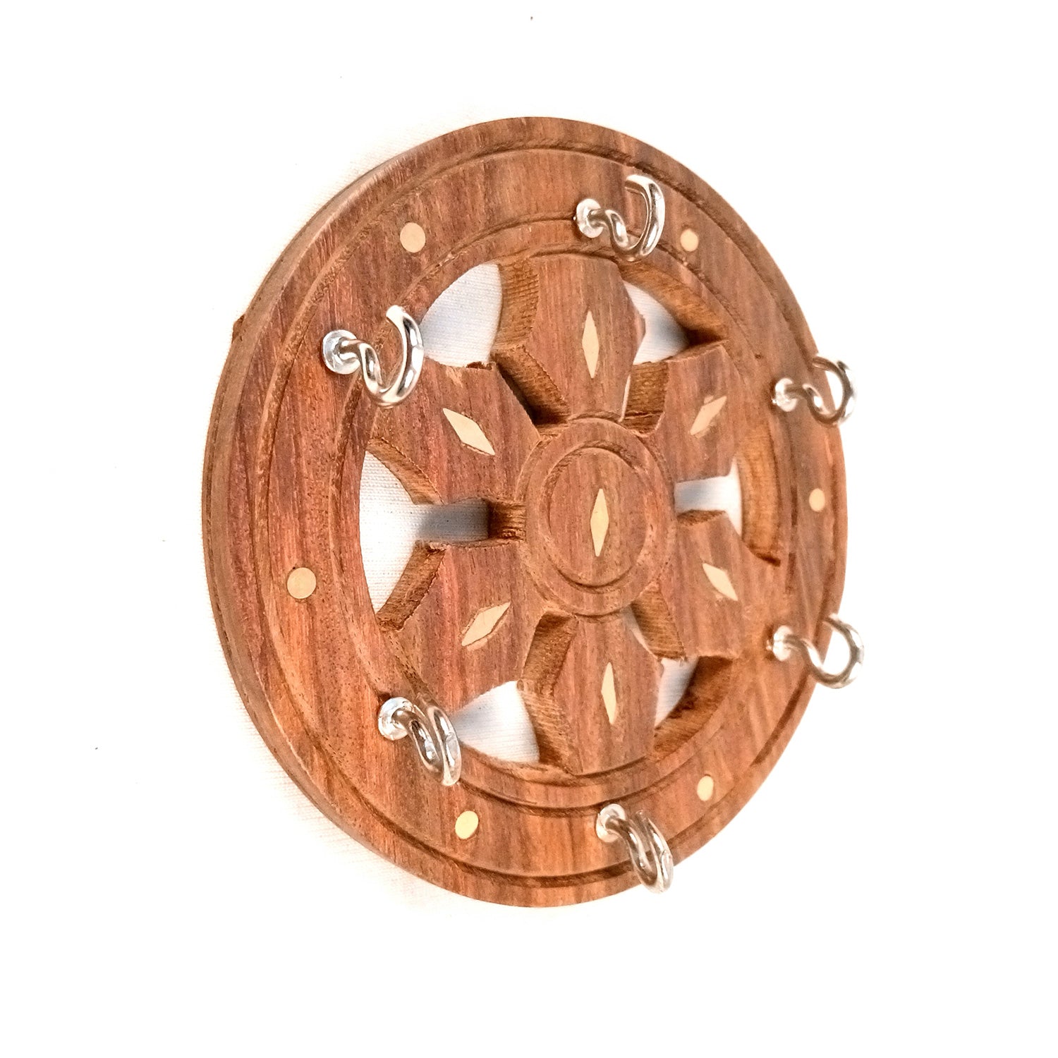 Key Holder Wall Decor | Key Hanging Organizer Stand| Key Hook Hanger Wall Mount - For Home, Entrance, Office Decor & Gifts - 6 Inch (16 Hooks) (Set Of 3) - Apkamart