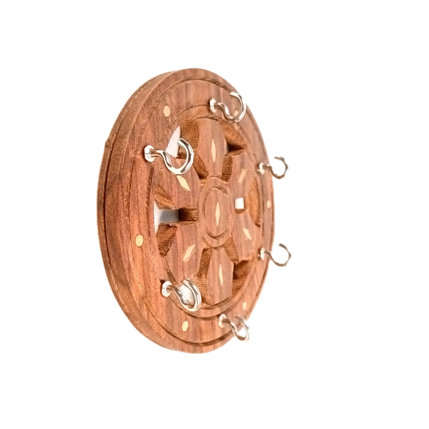 Key Holder Wall Decor | Key Hanging Organizer Stand| Key Hook Hanger Wall Mount - For Home, Entrance, Office Decor & Gifts - 6 Inch (16 Hooks) (Set Of 3) - Apkamart