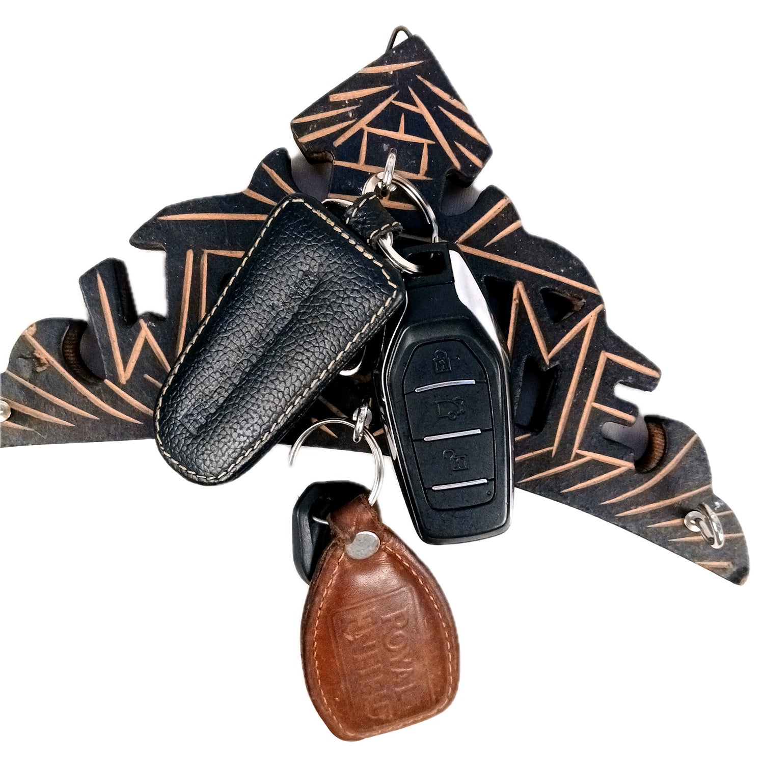 Key Hook Wall Decor | Key Holder Stand Welcome Design| Key Hanger Organiser - For Home, Entrance, Office Decor & Gifts - 10 Inch (4 Hooks) - Apkamart