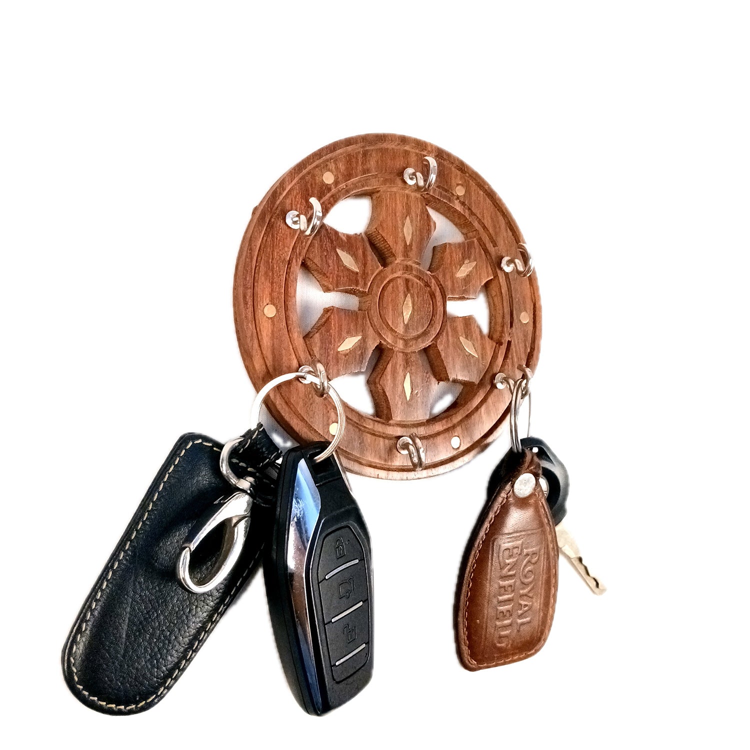 Key Holder Wall Decor | Key Hanging Organizer Stand| Key Hook Hanger Wall Mount - For Home, Entrance, Office Decor & Gifts - 6 Inch (16 Hooks) (Set Of 3) - Apkamart