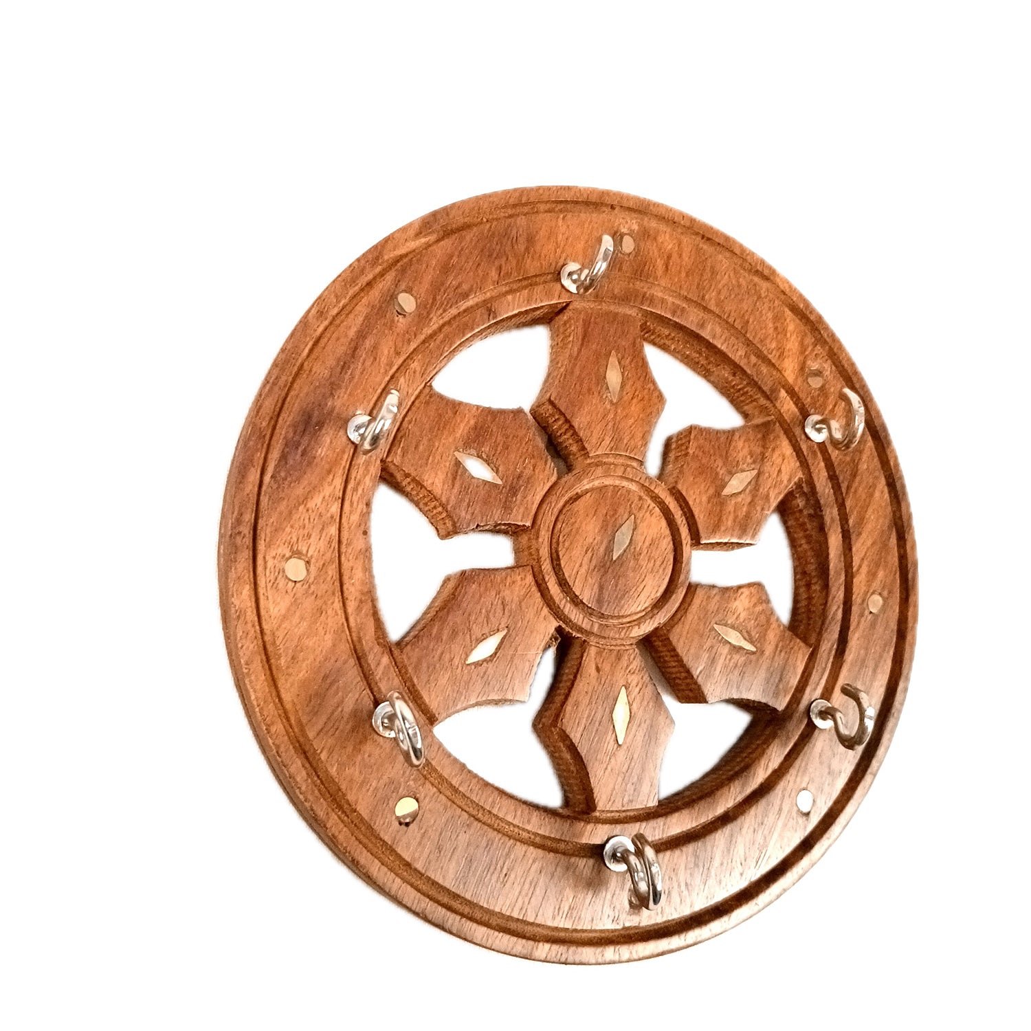 Key Holder Wall Decor | Key Hanging Organizer Stand| Key Hook Hanger Wall Mount - For Home, Entrance, Office Decor & Gifts - 6 Inch (16 Hooks) (Set Of 3) - Apkamart