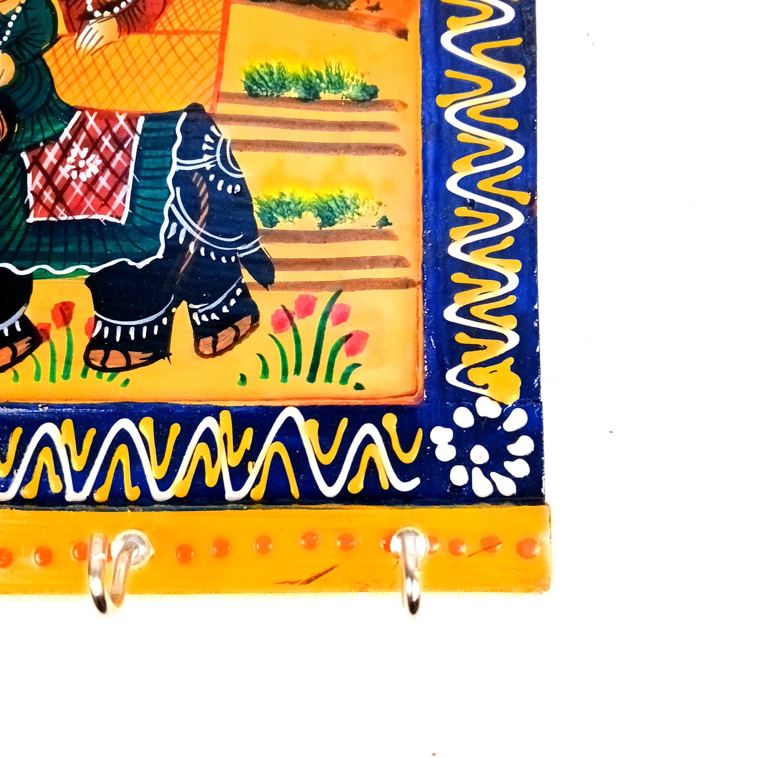 Key Holder Wall Decor | Key Organizer Stand With 5 Hooks | Key Hook Hanger Wall Mount - For Home, Entrance, Office Decor & Gifts - 9 Inch (Wood, Multicolor) - Apkamart