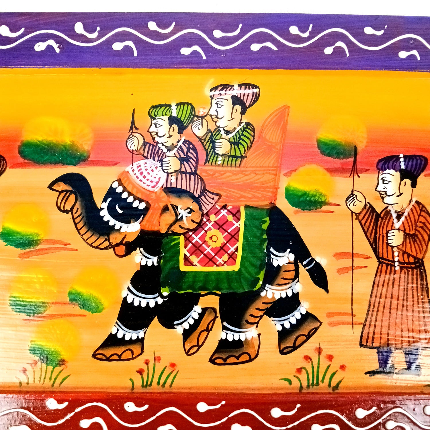 Key Holder Wall Hanging | Handpainted Key Hook Stand With 6 Hooks | Keys Organizer - For Home, Entrance, Office Decor & Gifts - 12 Inch (Pack of 2) - Apkamart