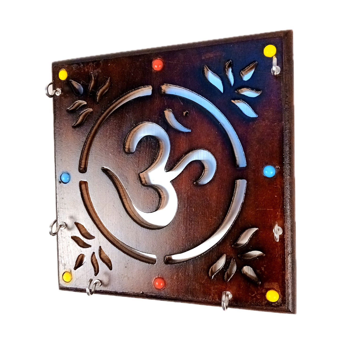 Key Holder Wall Decor | Key Hanging Organizer Stand| Key Hook Hanger Wall Mount - For Home, Entrance, Office Decor & Gifts - 8 Inch (6 Hooks) (Pack Of 2) - Apkamart