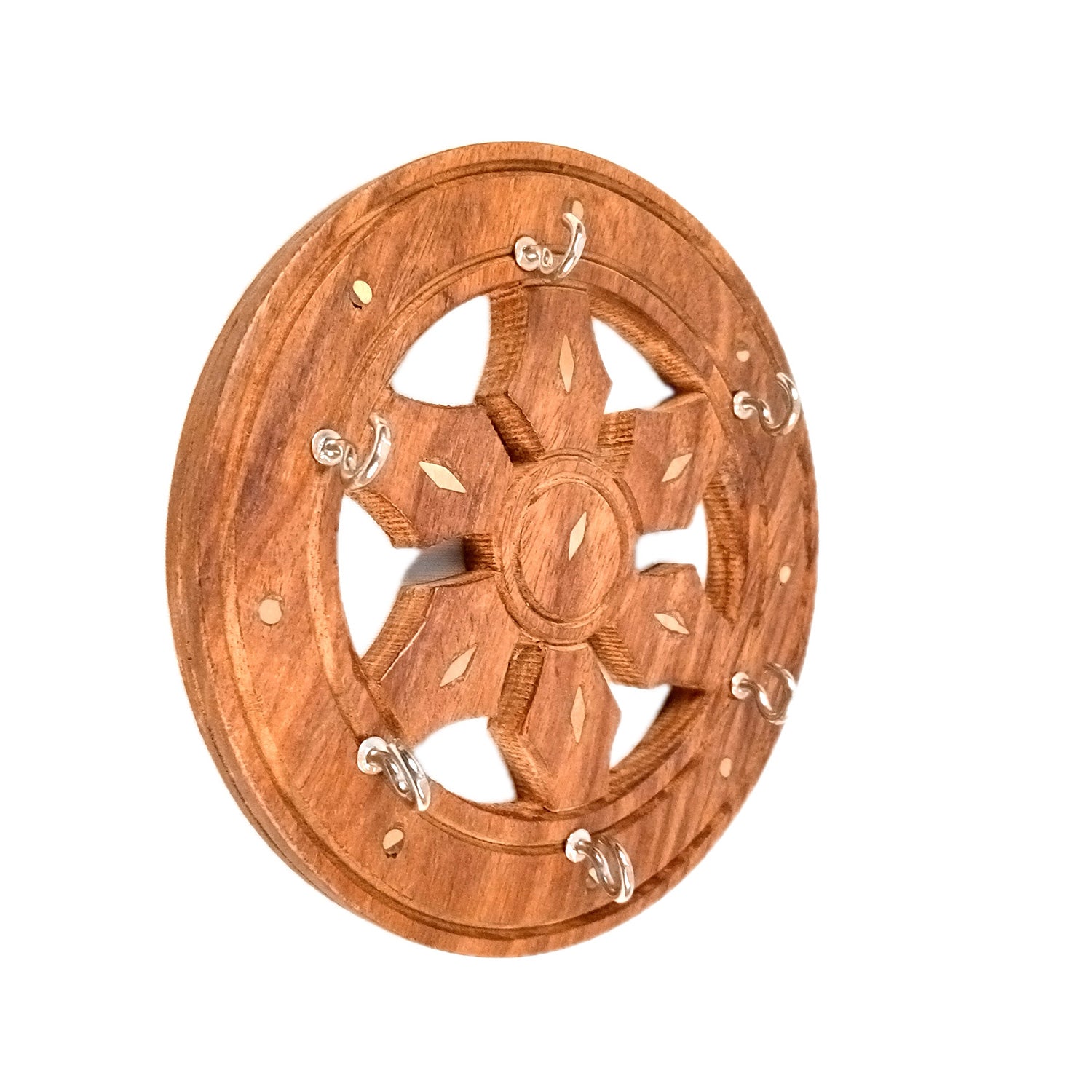 Key Holder Wall Decor | Key Hanging Organizer Stand| Key Hook Hanger Wall Mount - For Home, Entrance, Office Decor & Gifts - 6 Inch (16 Hooks) (Set Of 3) - Apkamart