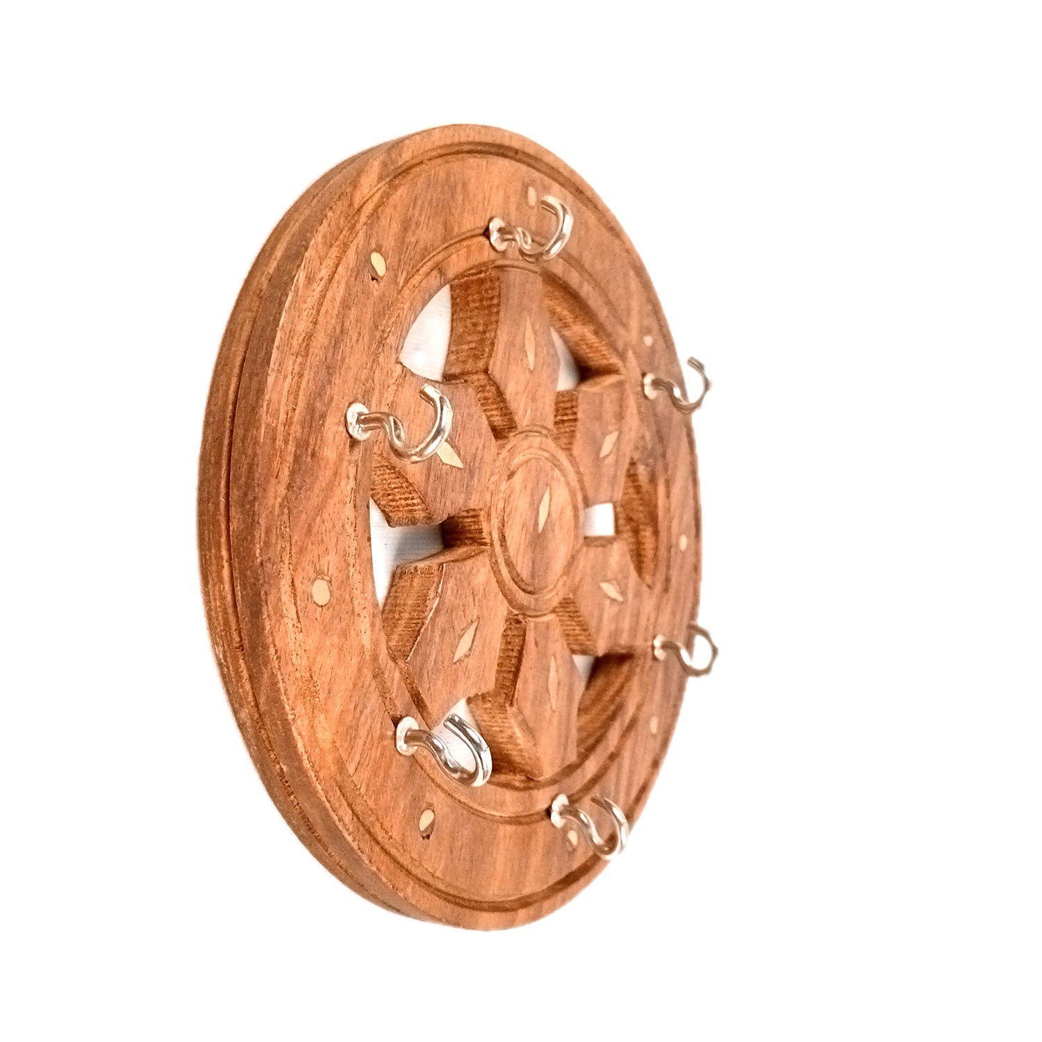 Key Holder Wall Decor | Key Hanging Organizer Stand| Key Hook Hanger Wall Mount - For Home, Entrance, Office Decor & Gifts - 6 Inch (16 Hooks) (Set Of 3) - Apkamart