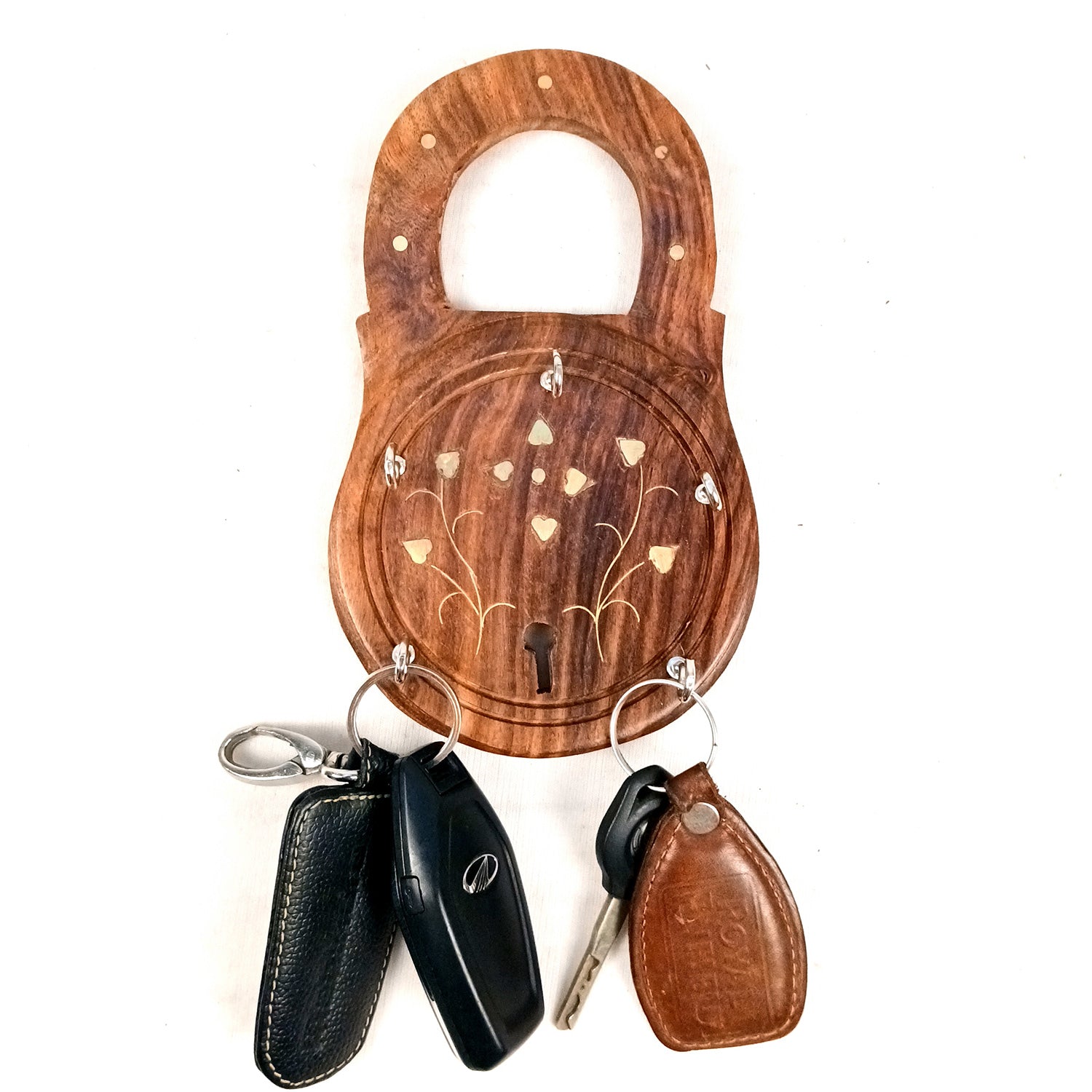 Key Holder Wall Decor | Key Hanging Organizer Stand| Key Hook Hanger Wall Mount - For Home, Entrance, Office Decor & Gifts - 8 Inch (12 Hooks) (Set Of 3) - Apkamart