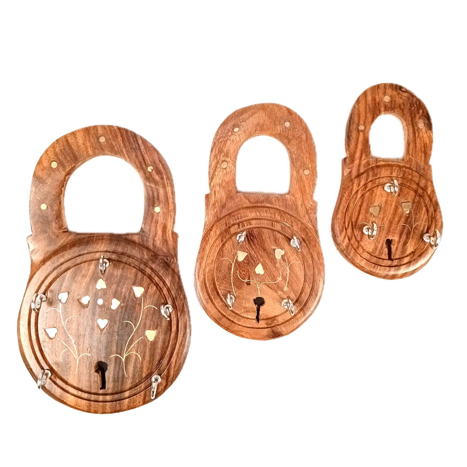 Key Holder Wall Decor | Key Hanging Organizer Stand| Key Hook Hanger Wall Mount - For Home, Entrance, Office Decor & Gifts - 8 Inch (12 Hooks) (Set Of 3) - Apkamart