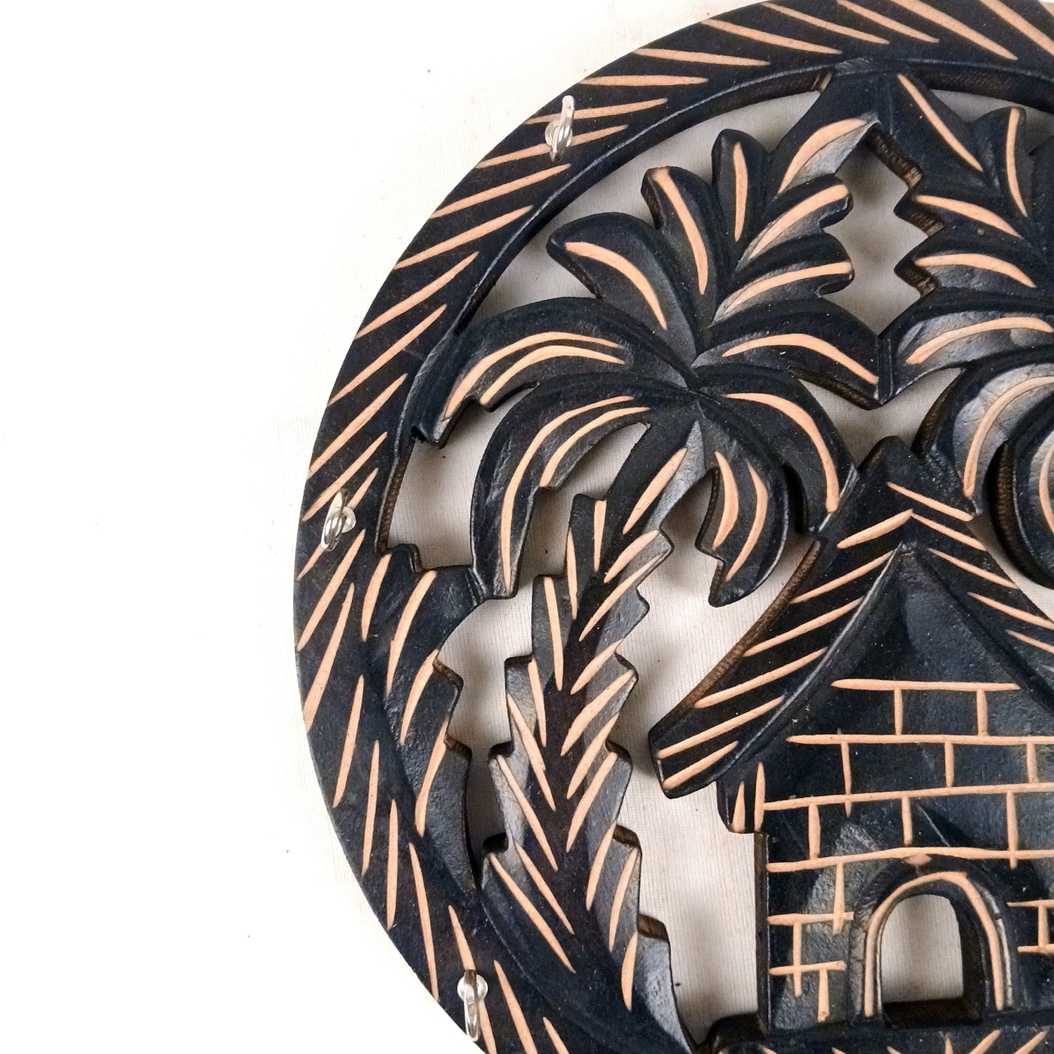 Wooden Key Holder | Wall Mounted Wooden Key Organizer for Home Entrance, Living Room & Office | Decorative Key Rack for Door & Wall Decor - 11 Inch (7 Hooks) - Apkamart