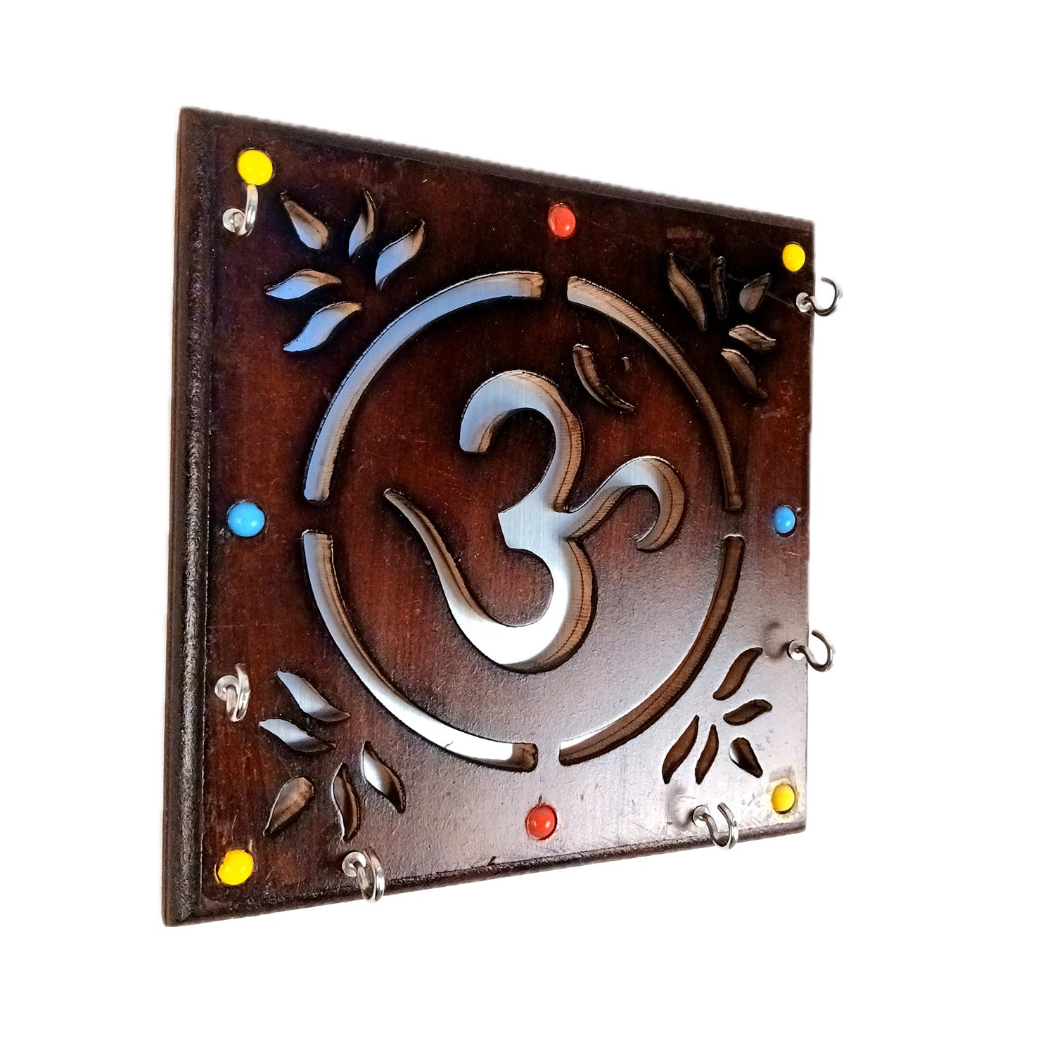 Key Holder Wall Decor | Key Hanging Organizer Stand| Key Hook Hanger Wall Mount - For Home, Entrance, Office Decor & Gifts - 8 Inch (6 Hooks) (Pack Of 2) - Apkamart