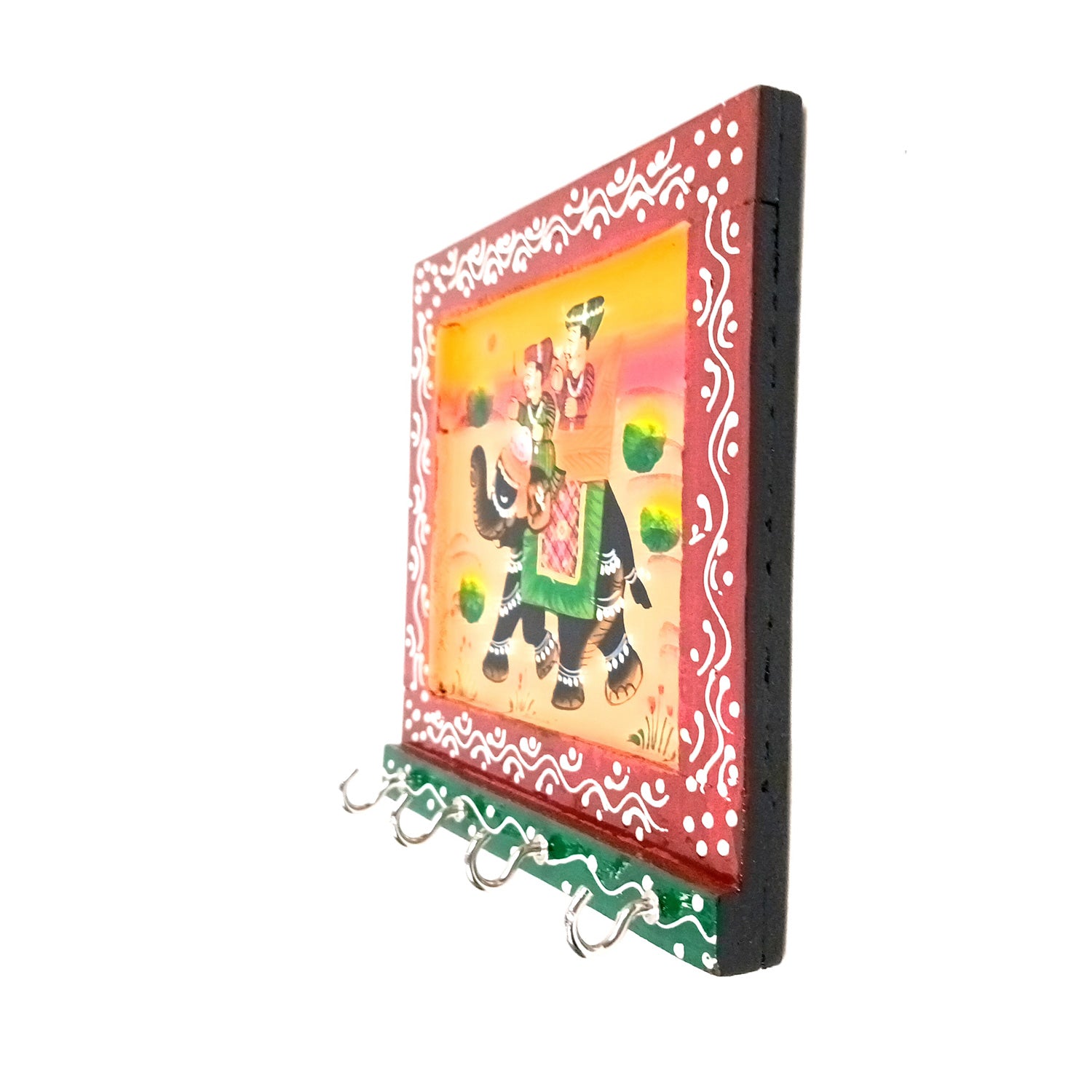 Key Holder Stands With 4 Hooks | Keys Hook Hangers | Keys Organizer - For Home, Entrance, Office Decor & Gifts - 6 Inch (Pack of 2) - Apkamart