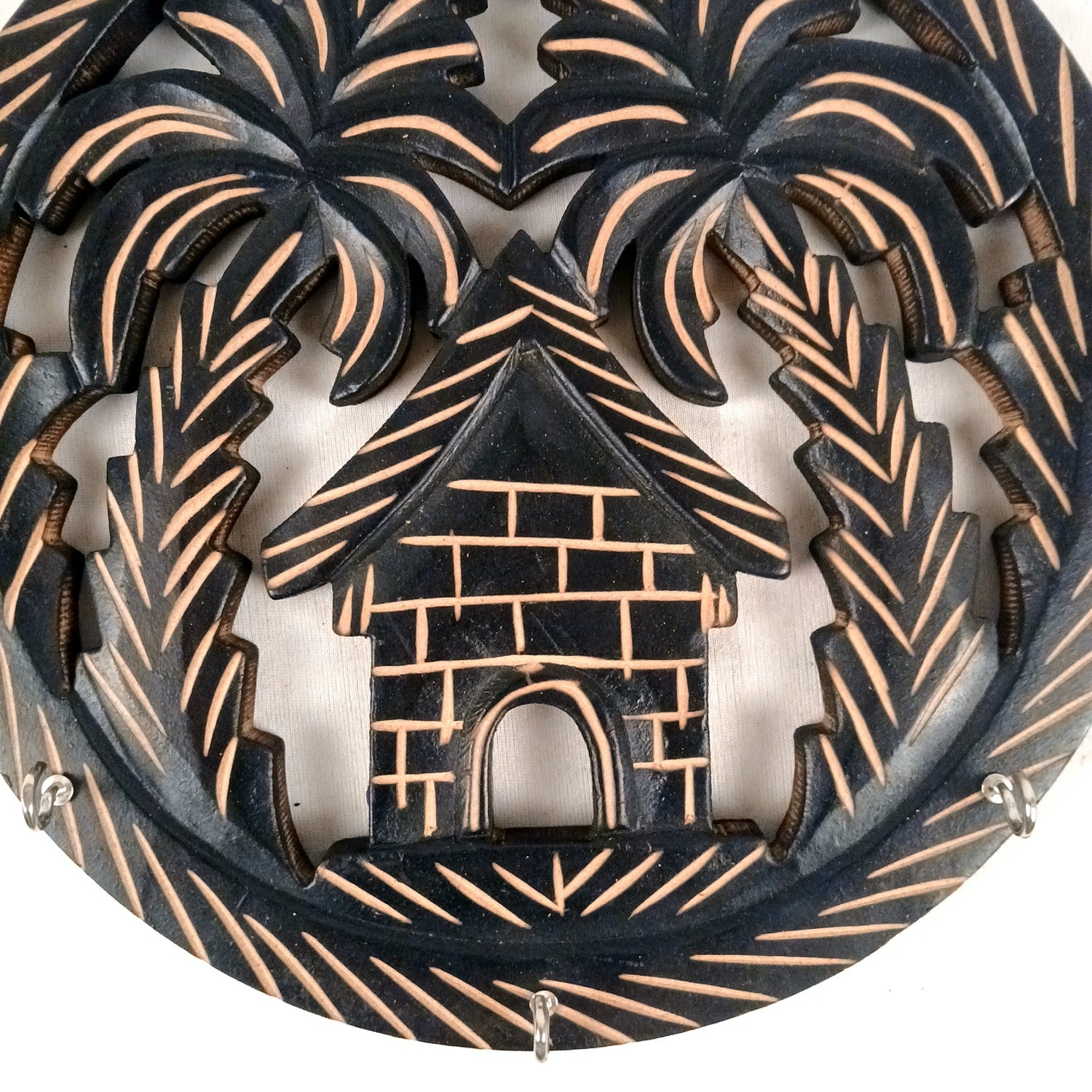 Wooden Key Holder | Wall Mounted Wooden Key Organizer for Home Entrance, Living Room & Office | Decorative Key Rack for Door & Wall Decor - 11 Inch (7 Hooks) - Apkamart