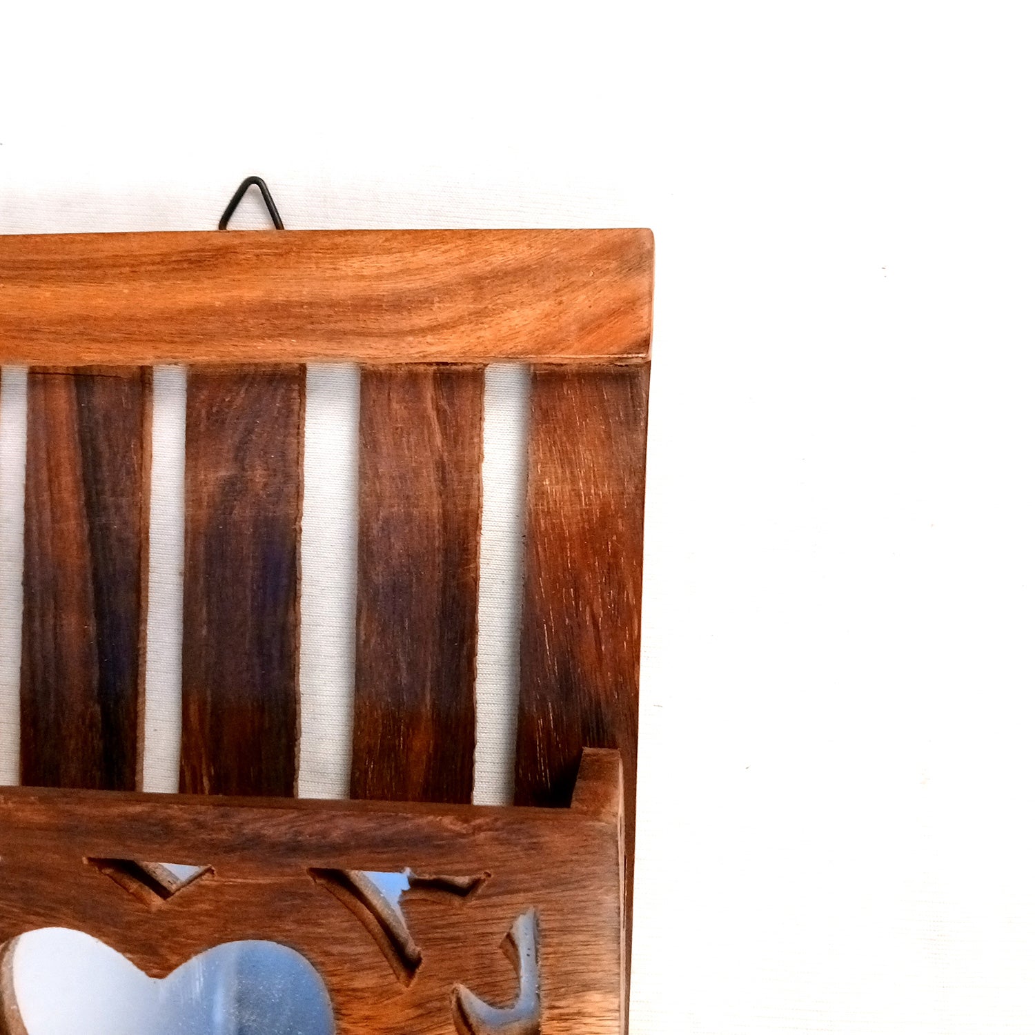 Key Holder with Letter Box | Key Hook Stand | Wooden Keys & Paper Organizer - For Home, Entrance, Office Decor & Gifts - 10 Inch (5 Hooks) - Apkamart