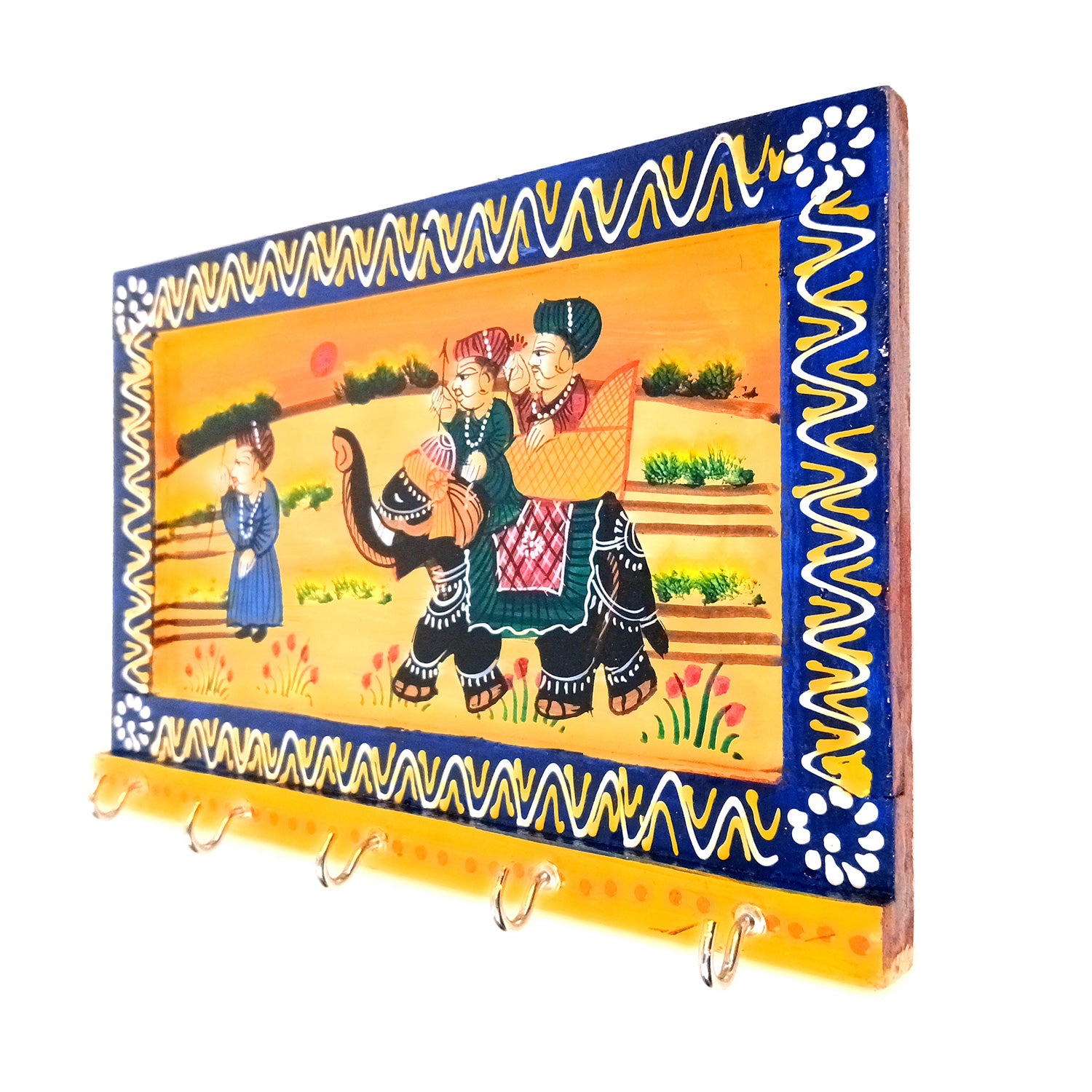 Key Holder Wall Decor | Key Organizer Stand With 5 Hooks | Key Hook Hanger Wall Mount - For Home, Entrance, Office Decor & Gifts - 9 Inch (Pack of 2) - Apkamart