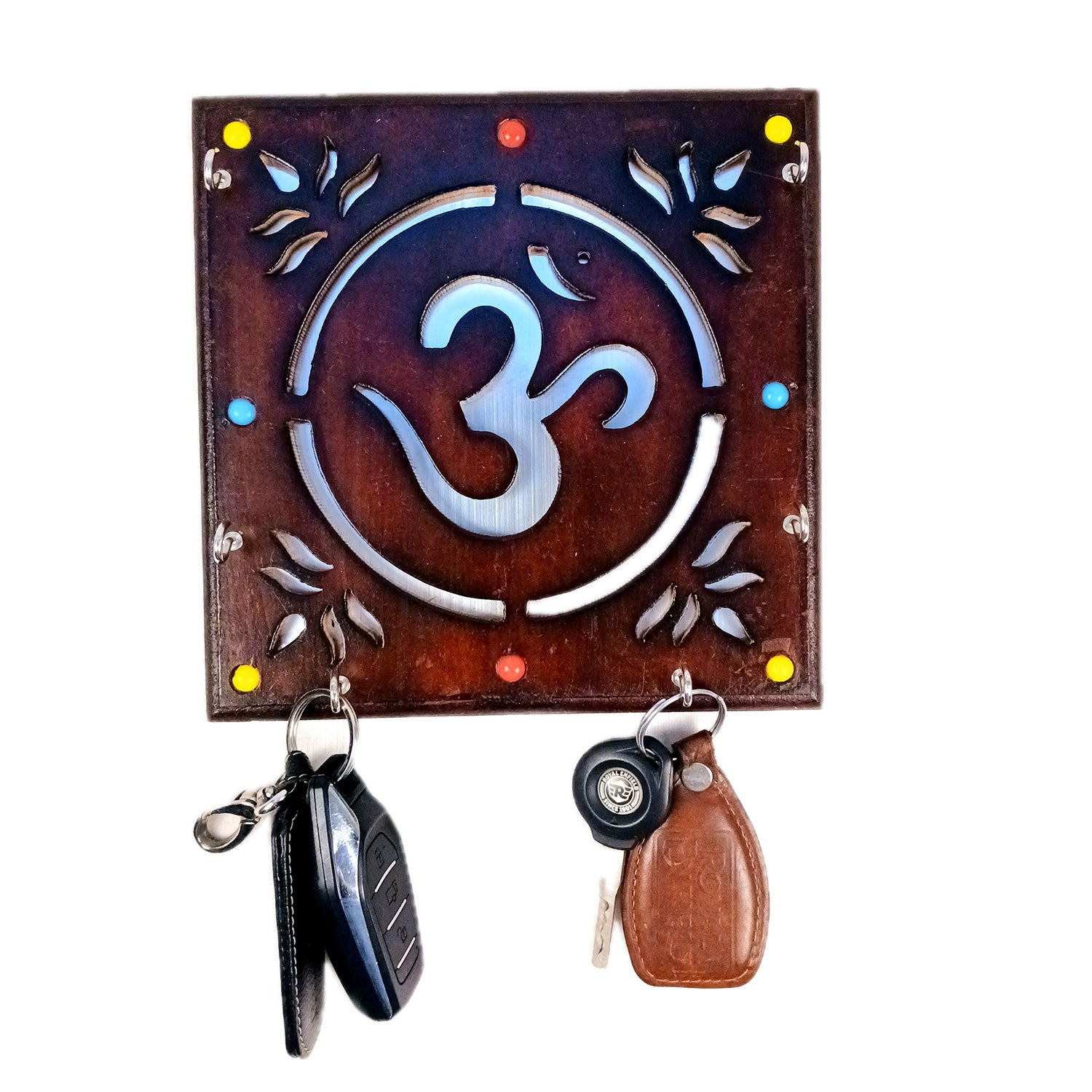 Key Holder Wall Decor | Key Hanging Organizer Stand| Key Hook Hanger Wall Mount - For Home, Entrance, Office Decor & Gifts - 8 Inch (6 Hooks) - Apkamart