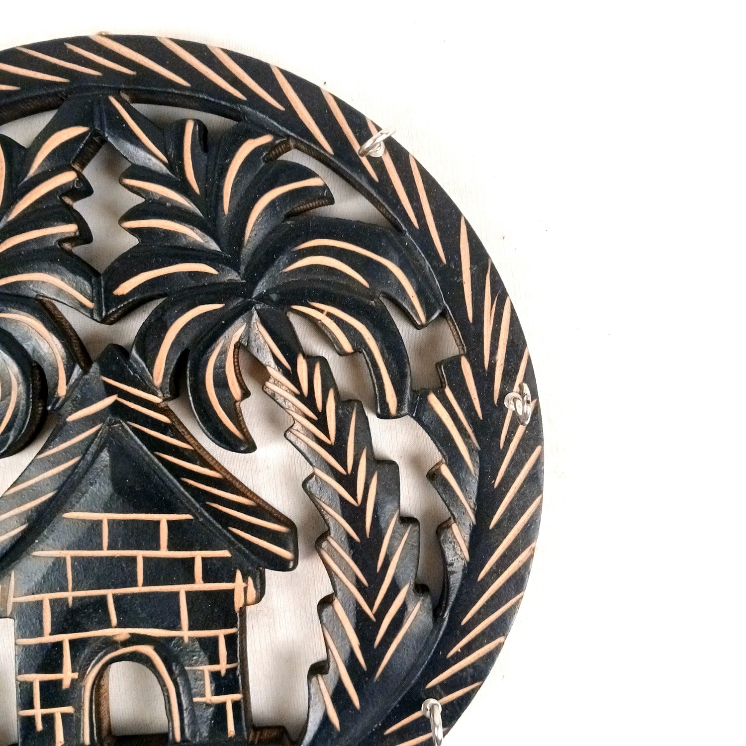 Wooden Key Holder | Wall Mounted Wooden Key Organizer for Home Entrance, Living Room & Office | Decorative Key Rack for Door & Wall Decor - 11 Inch (7 Hooks) - Apkamart