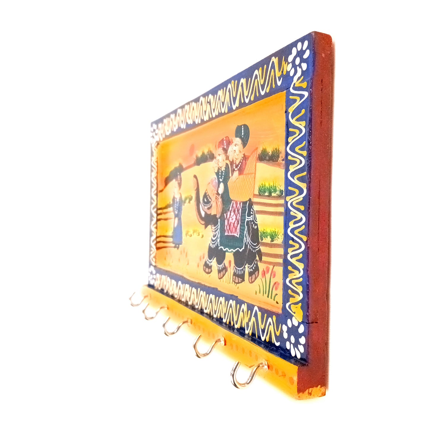 Key Holder Wall Decor | Key Organizer Stand With 5 Hooks | Key Hook Hanger Wall Mount - For Home, Entrance, Office Decor & Gifts - 9 Inch (Pack of 2) - Apkamart