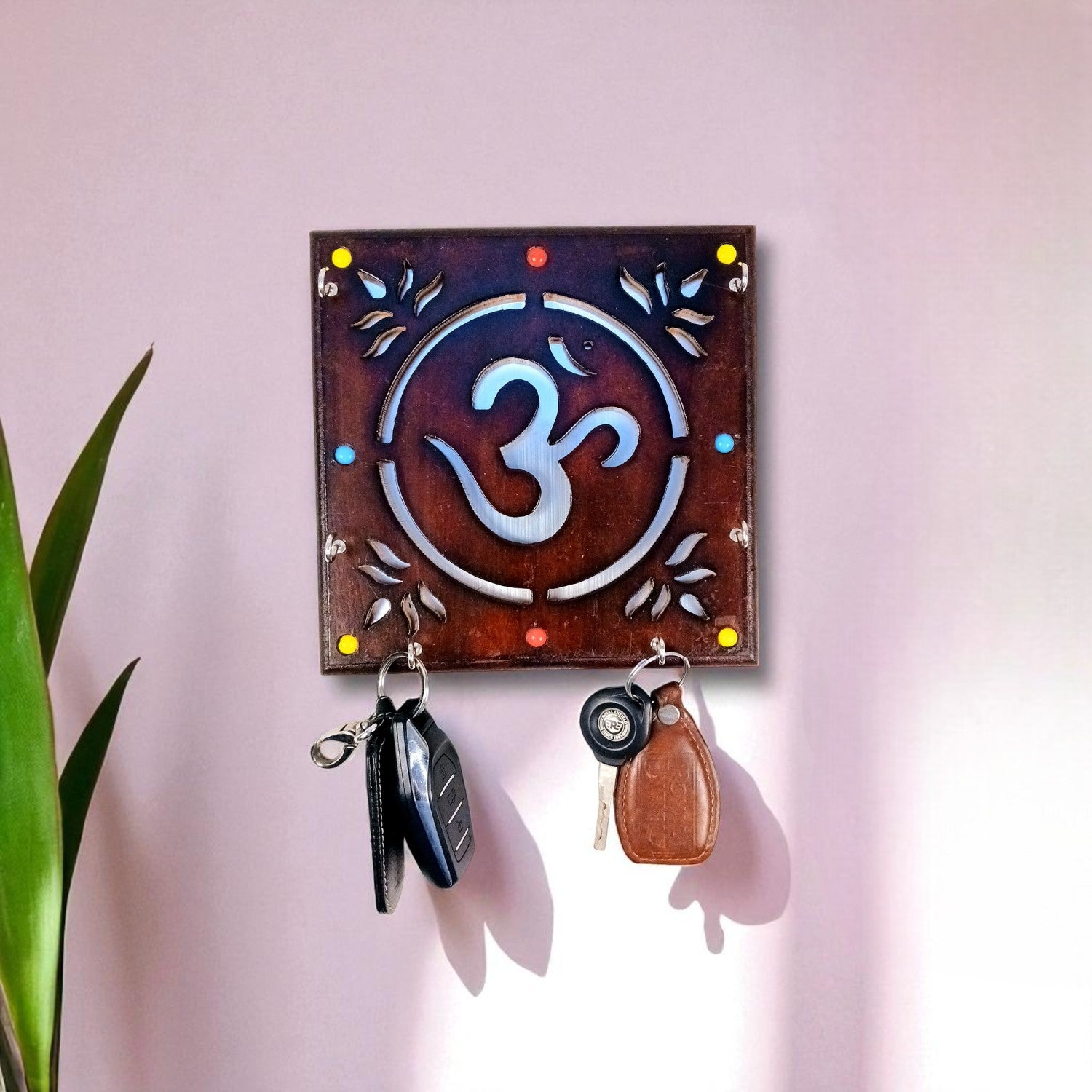 Key Holder Wall Decor | Key Hanging Organizer Stand| Key Hook Hanger Wall Mount - For Home, Entrance, Office Decor & Gifts - 8 Inch (6 Hooks) - Apkamart