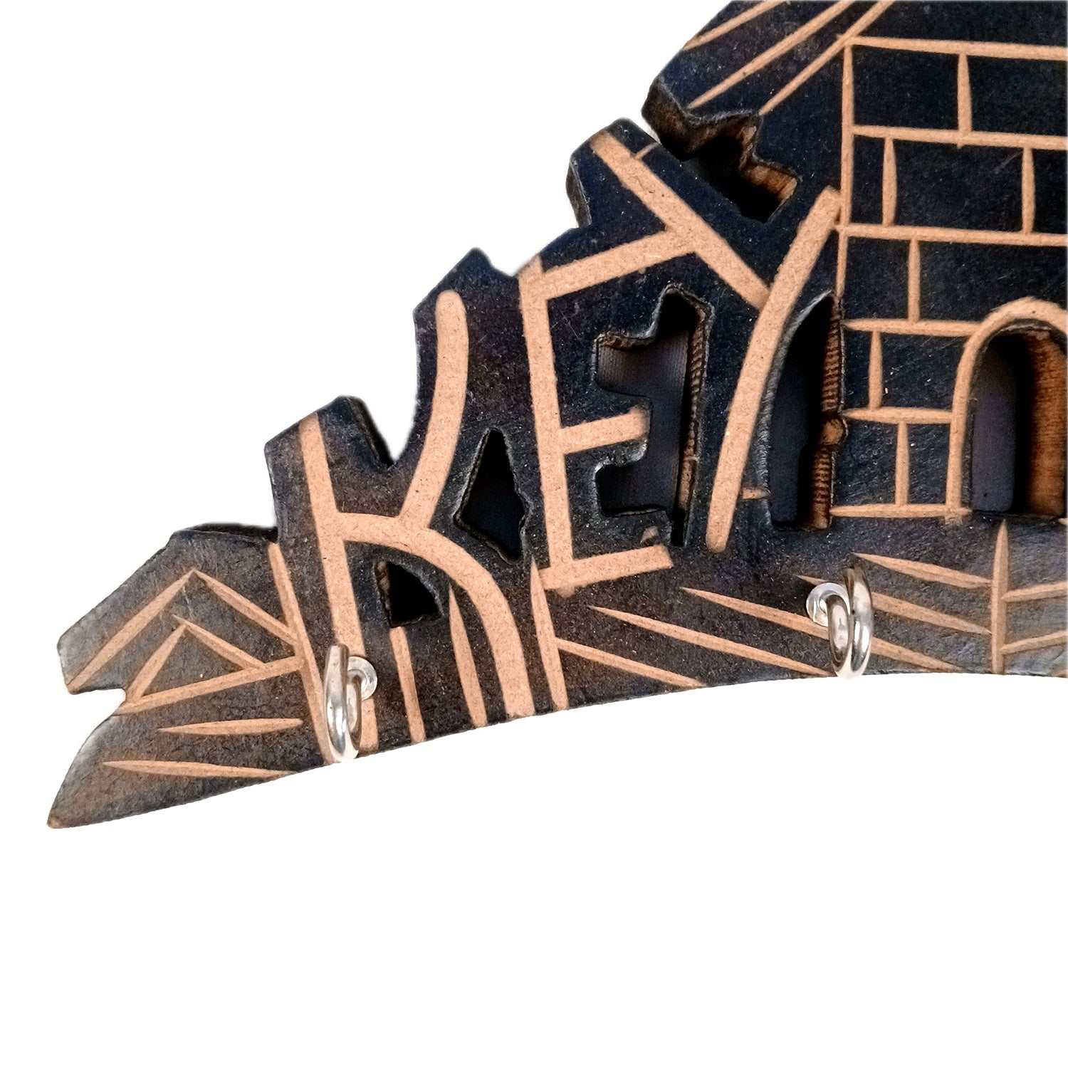 Key Hook Wall Decor | Key Holder Stand Key House Design| Key Hanger Organiser - For Home, Entrance, Office Decor & Gifts - 10 Inch (4 Hooks) - Apkamart