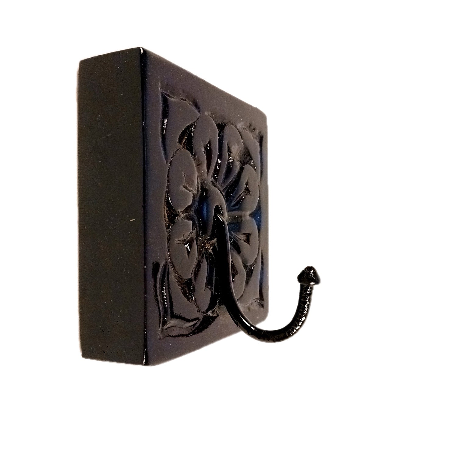 Key Holder Wall Hanging | Handpainted Key Hook Stand With 1 Hooks | Keys Organizer - For Home, Entrance, Office Decor & Gifts - 4 Inch (Wood, Brown) - Apkamart