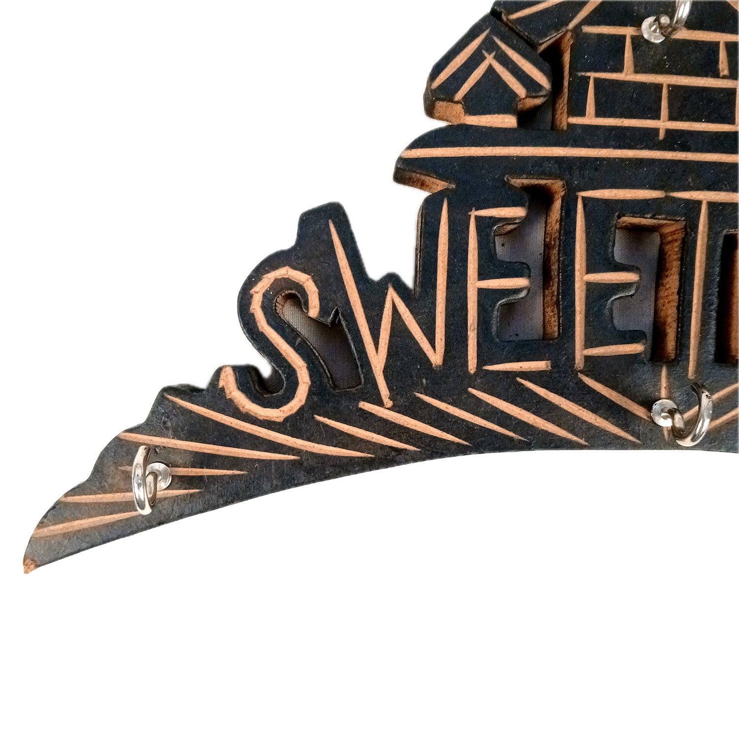 Key Hook Wall Decor | Key Holder Stand Sweet Home Design | Key Hanger Organiser - For Home, Entrance, Office Decor & Gifts - 10 Inch (4 Hooks) - Apkamart