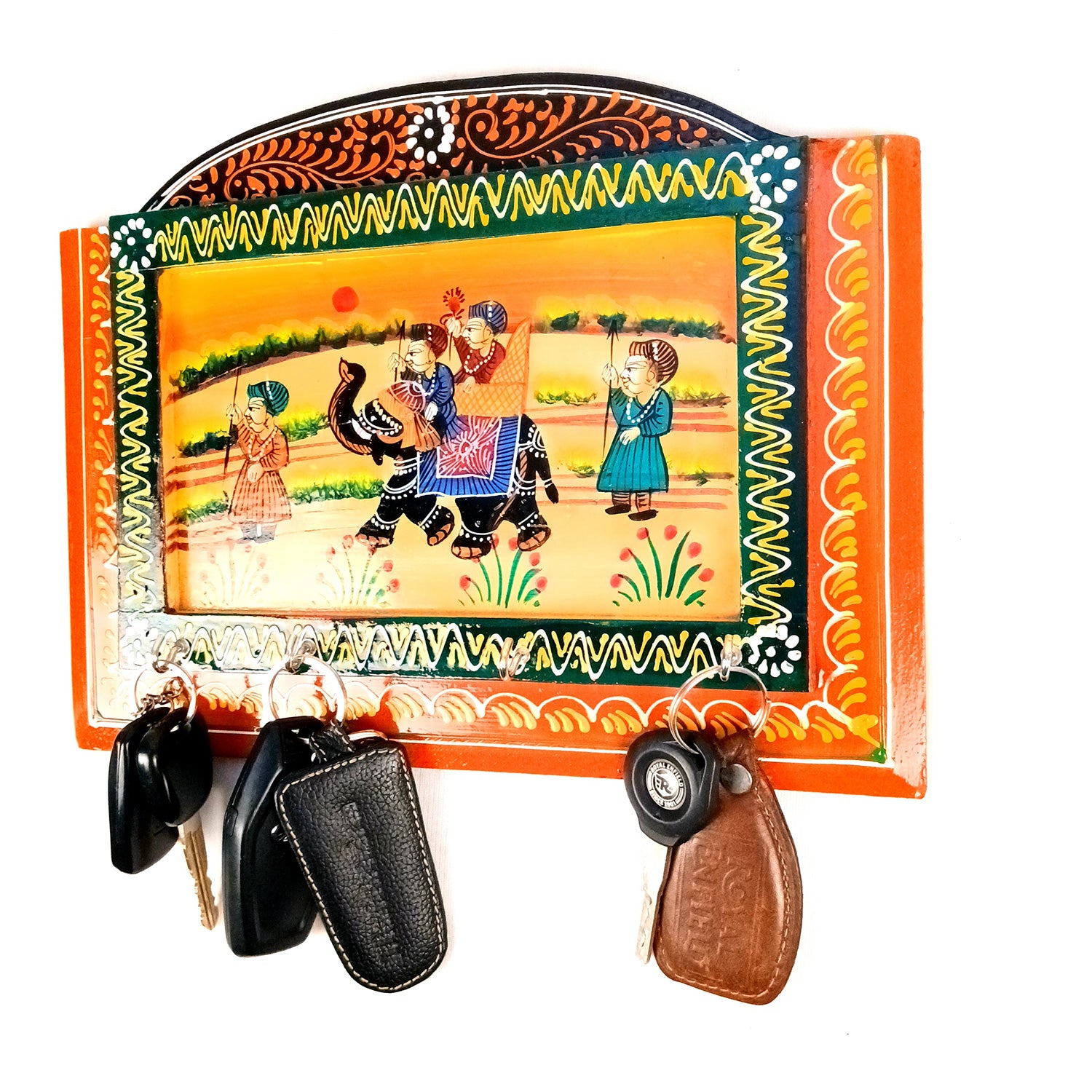 Key Holder Wall Hanging | Key Stand With 4 Hooks | Keys Organizer - For Home, Entrance, Office Decor & Gifts - 12 Inch (Pack of 2) - Apkamart