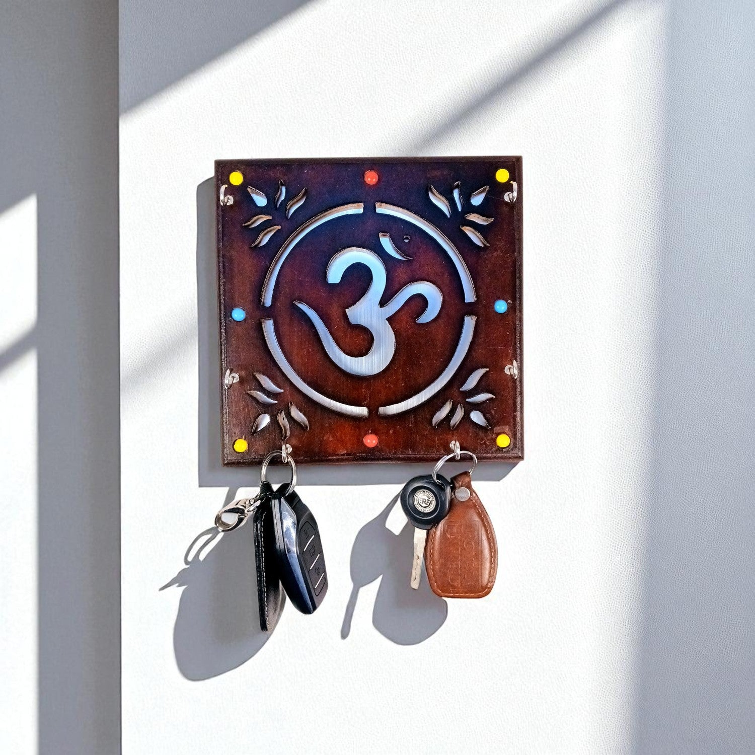 Key Holder Wall Decor | Key Hanging Organizer Stand| Key Hook Hanger Wall Mount - For Home, Entrance, Office Decor & Gifts - 8 Inch (6 Hooks) - Apkamart