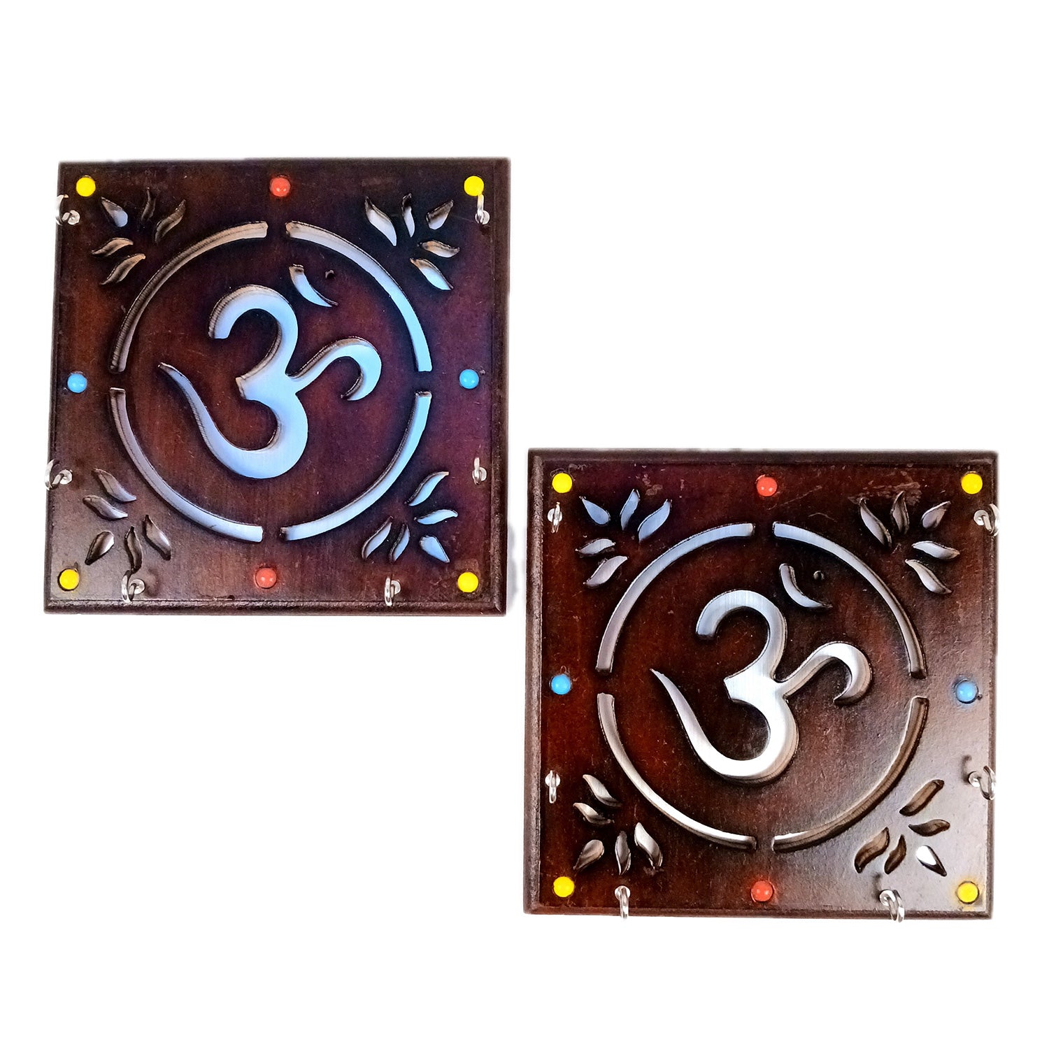 Key Holder Wall Decor | Key Hanging Organizer Stand| Key Hook Hanger Wall Mount - For Home, Entrance, Office Decor & Gifts - 8 Inch (6 Hooks) (Pack Of 2) - Apkamart