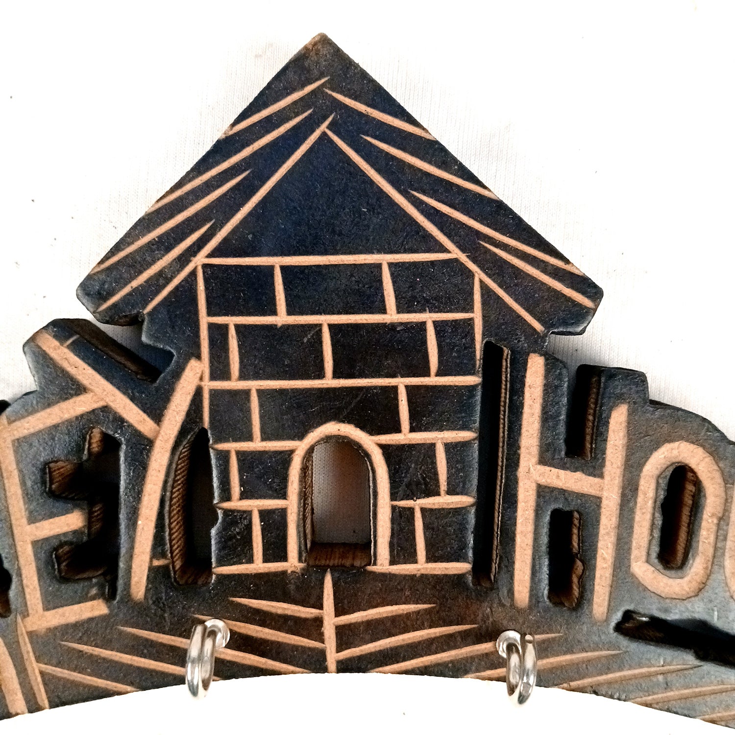 Key Hook Wall Decor | Key Holder Stand Key House Design| Key Hanger Organiser - For Home, Entrance, Office Decor & Gifts - 10 Inch (4 Hooks) - Apkamart