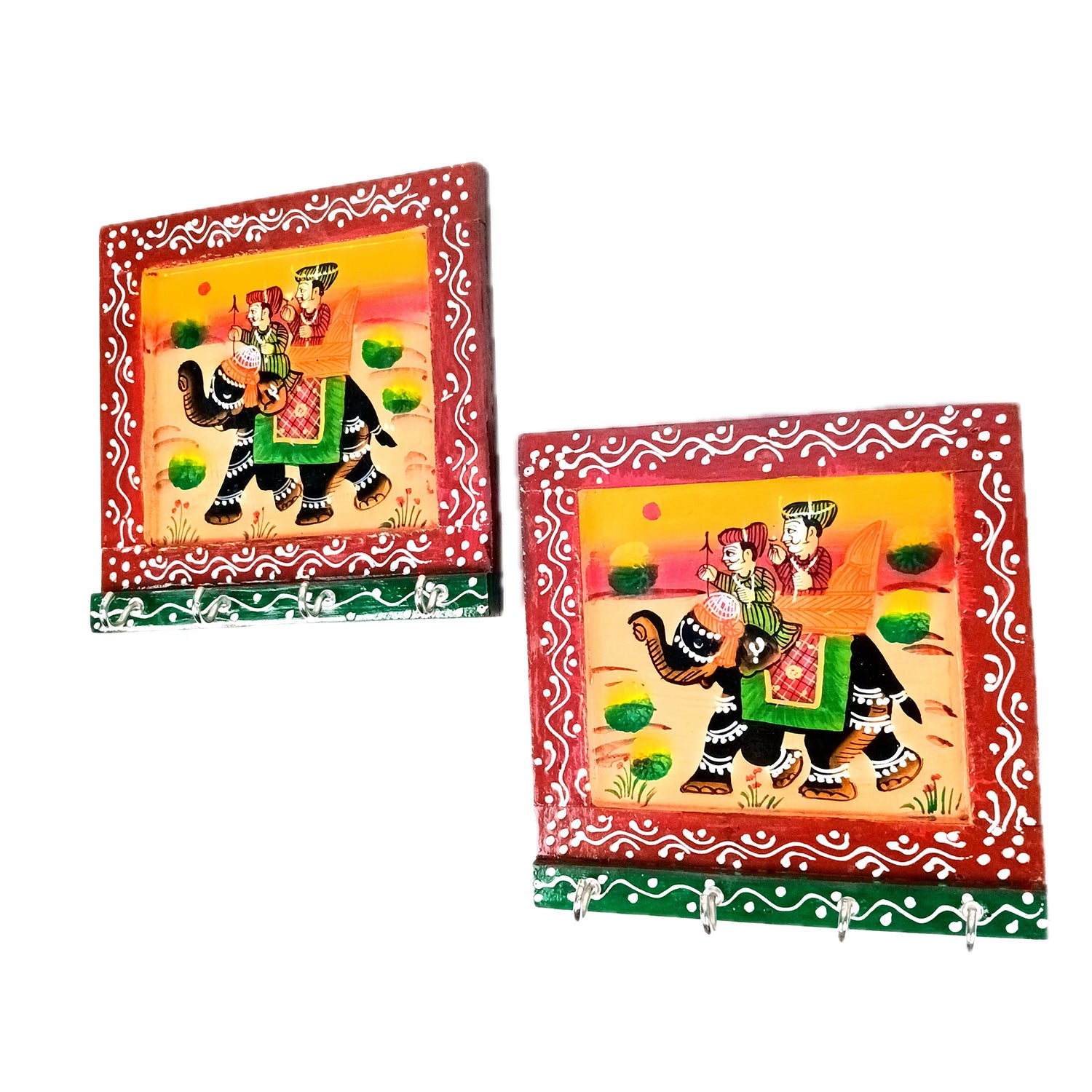 Key Holder Stands With 4 Hooks | Keys Hook Hangers | Keys Organizer - For Home, Entrance, Office Decor & Gifts - 6 Inch (Pack of 2) - Apkamart