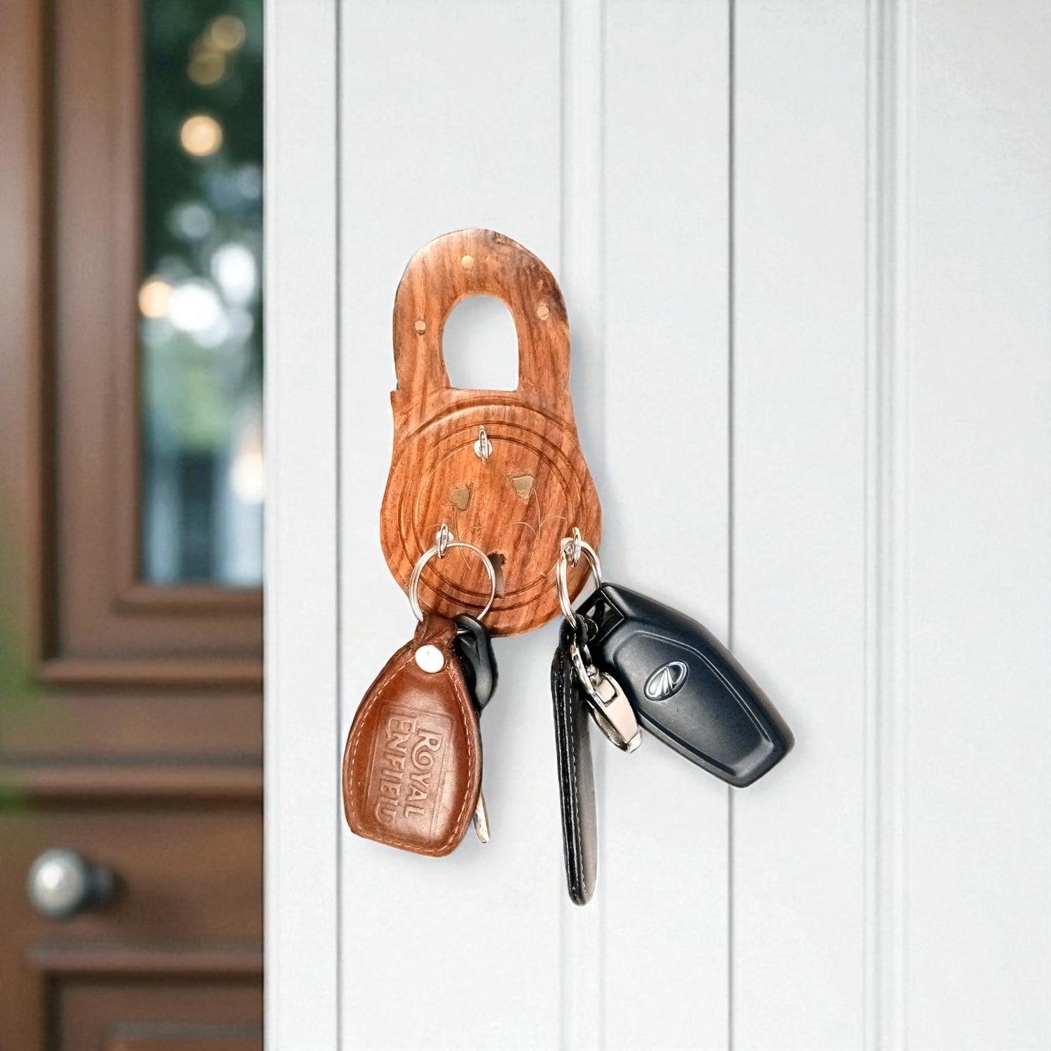 Key Holder Wall Decor | Key Hanging Organizer Stand| Key Hook Hanger Wall Mount - For Home, Entrance, Office Decor & Gifts - 8 Inch (12 Hooks) (Set Of 3) - Apkamart