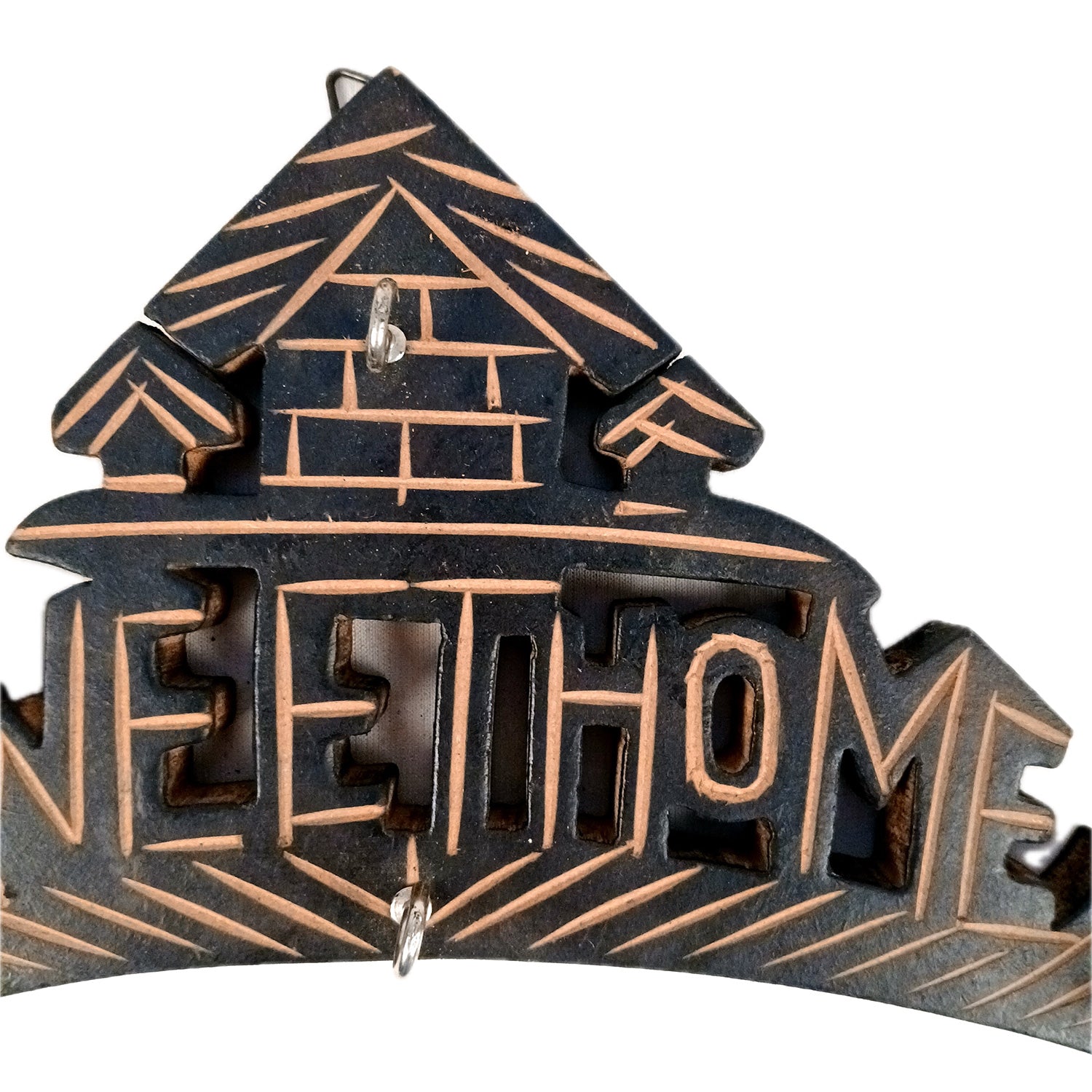 Key Hook Wall Decor | Key Holder Stand Sweet Home Design | Key Hanger Organiser - For Home, Entrance, Office Decor & Gifts - 10 Inch (4 Hooks) - Apkamart