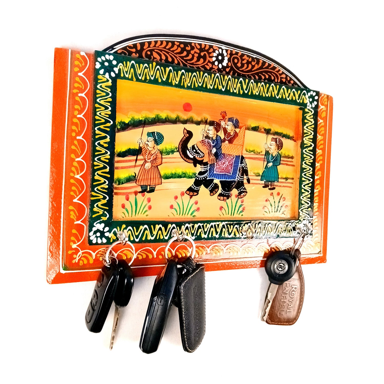 Key Holder Wall Hanging | Key Stand With 4 Hooks | Keys Organizer - For Home, Entrance, Office Decor & Gifts - 12 Inch (Pack of 2) - Apkamart