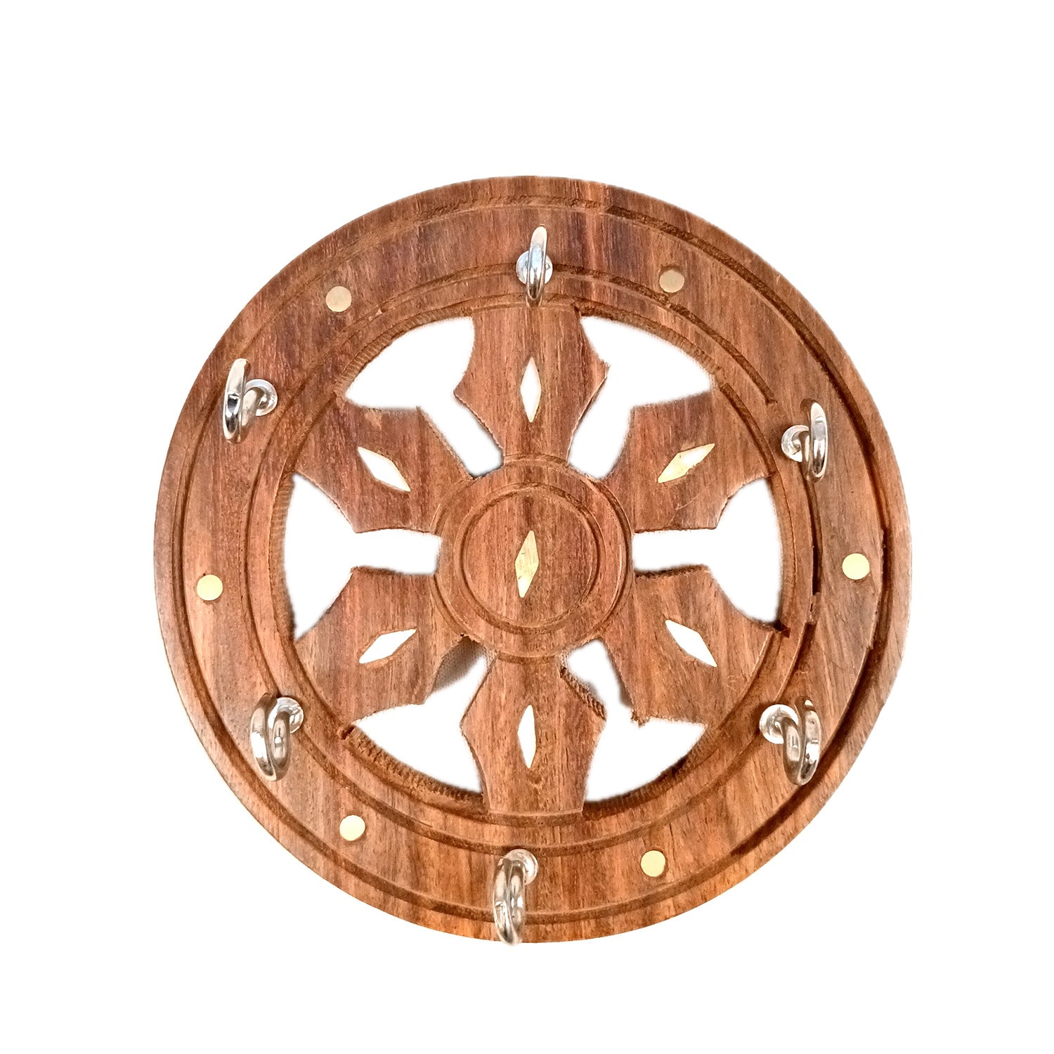 Key Holder Wall Decor | Key Hanging Organizer Stand| Key Hook Hanger Wall Mount - For Home, Entrance, Office Decor & Gifts - 6 Inch (16 Hooks) (Set Of 3) - Apkamart