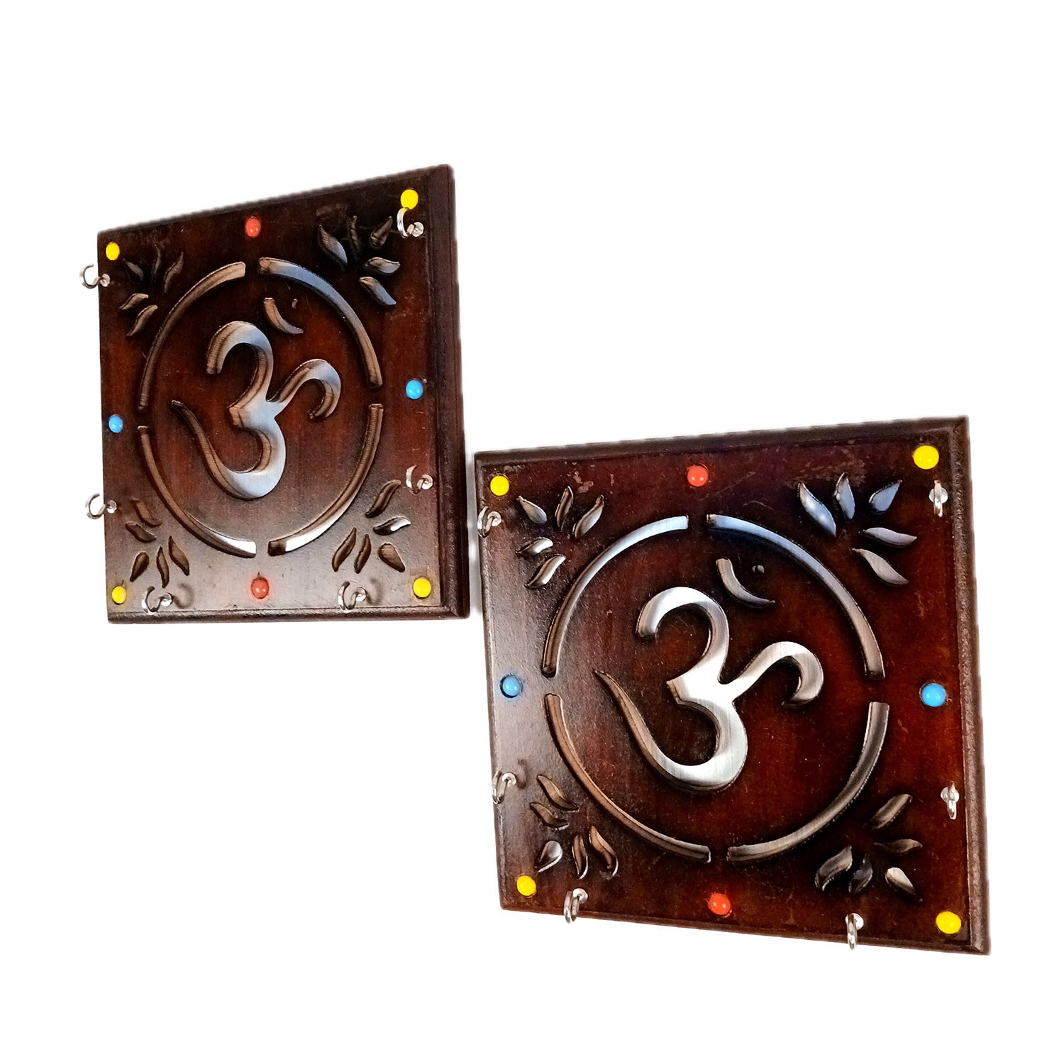 Key Holder Wall Decor | Key Hanging Organizer Stand| Key Hook Hanger Wall Mount - For Home, Entrance, Office Decor & Gifts - 8 Inch (6 Hooks) (Pack Of 2) - Apkamart