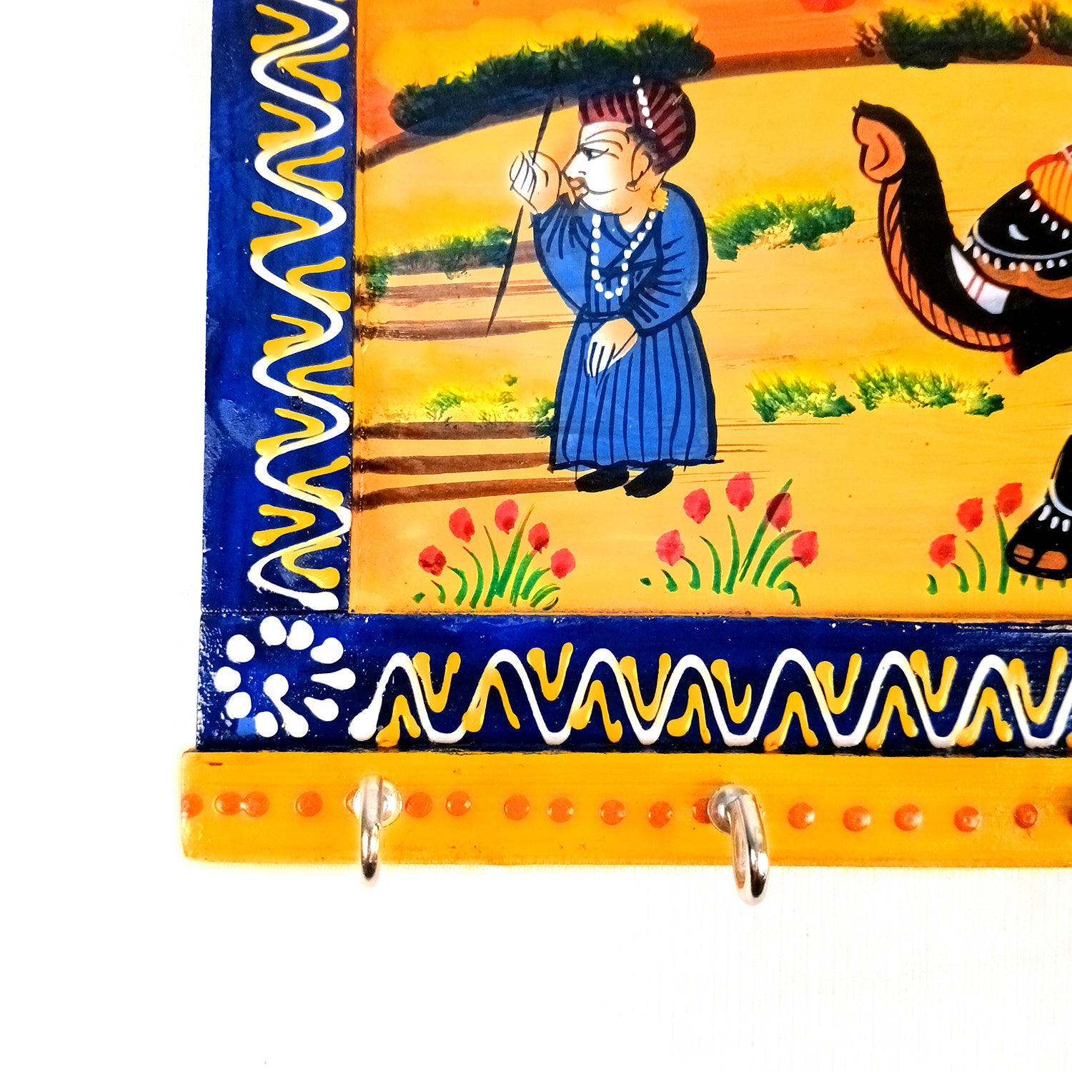 Key Holder Wall Decor | Key Organizer Stand With 5 Hooks | Key Hook Hanger Wall Mount - For Home, Entrance, Office Decor & Gifts - 9 Inch (Wood, Multicolor) - Apkamart