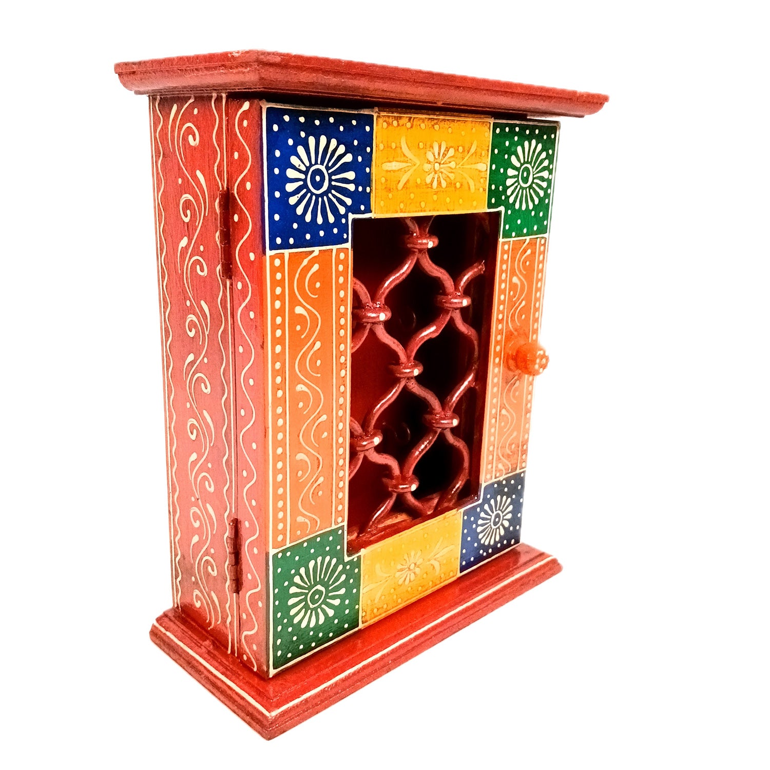 Key Holder Box | Wooden Wall Hanging Keys Box Cabinet Stand - For Home, Office & Entrance Decor - 10 inch (9 Hooks) - Apkamart