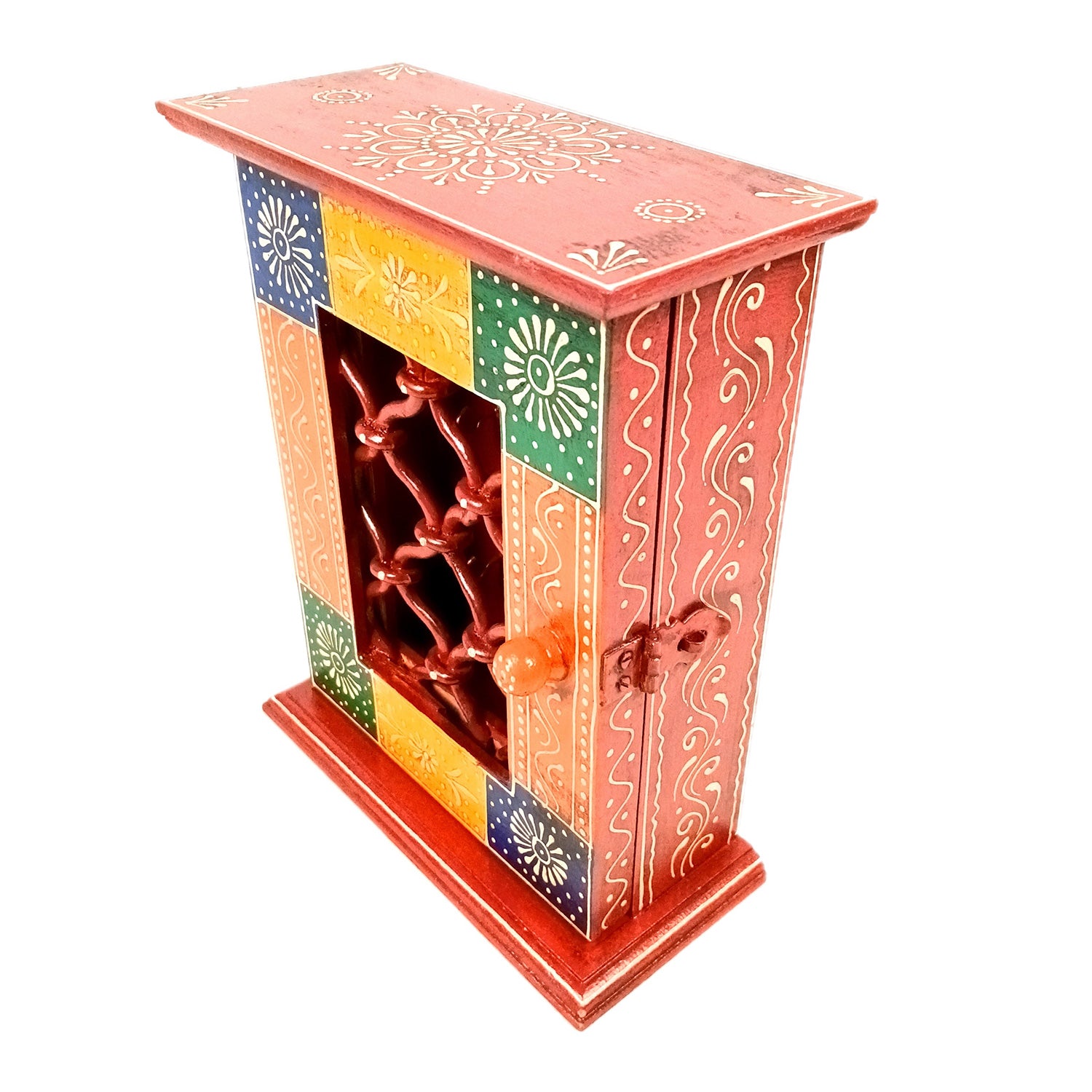 Key Holder Box | Wooden Wall Hanging Keys Box Cabinet Stand - For Home, Office & Entrance Decor - 10 inch (9 Hooks) - Apkamart